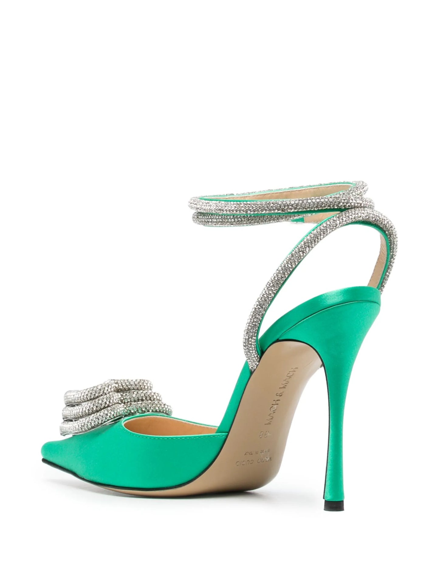 Triple Heart 105mm satin pumps