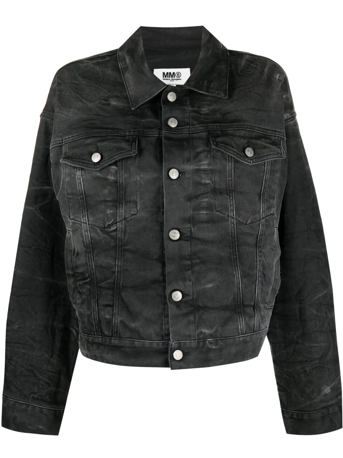 crease-effect denim jacket