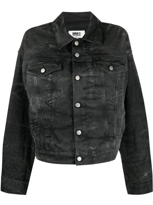 crease-effect denim jacket