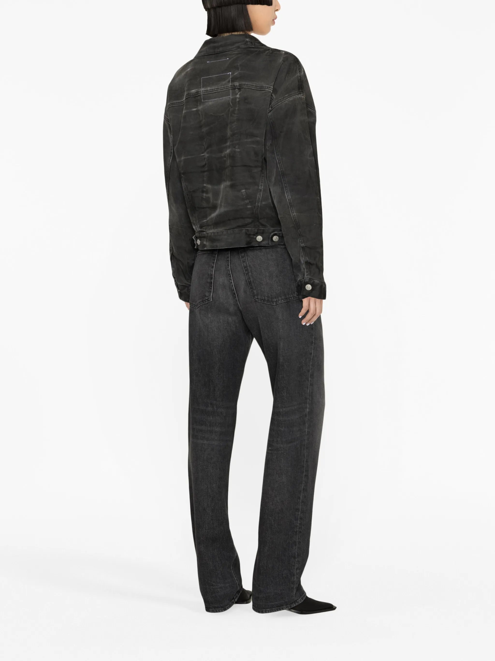 crease-effect denim jacket