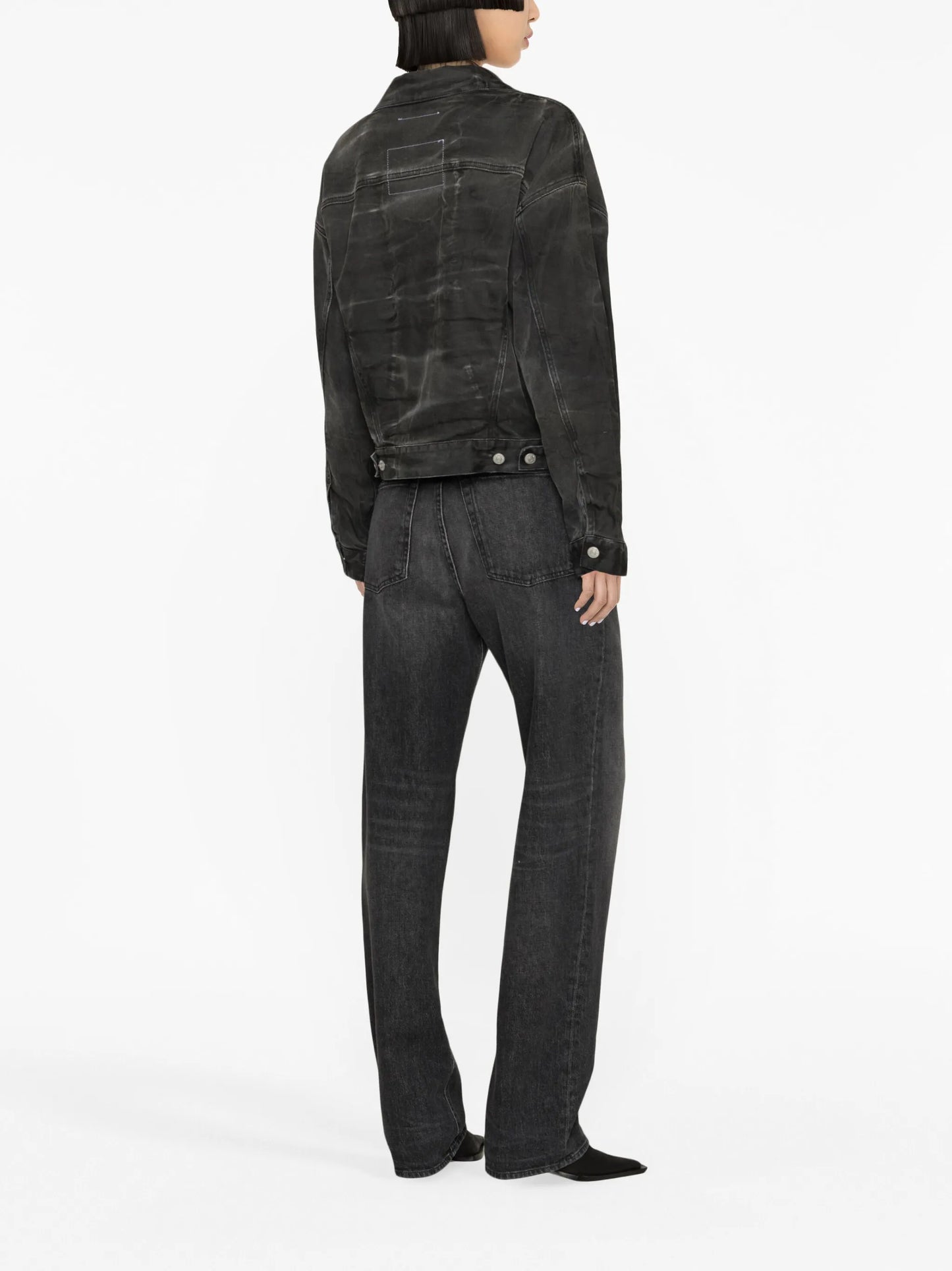 crease-effect denim jacket
