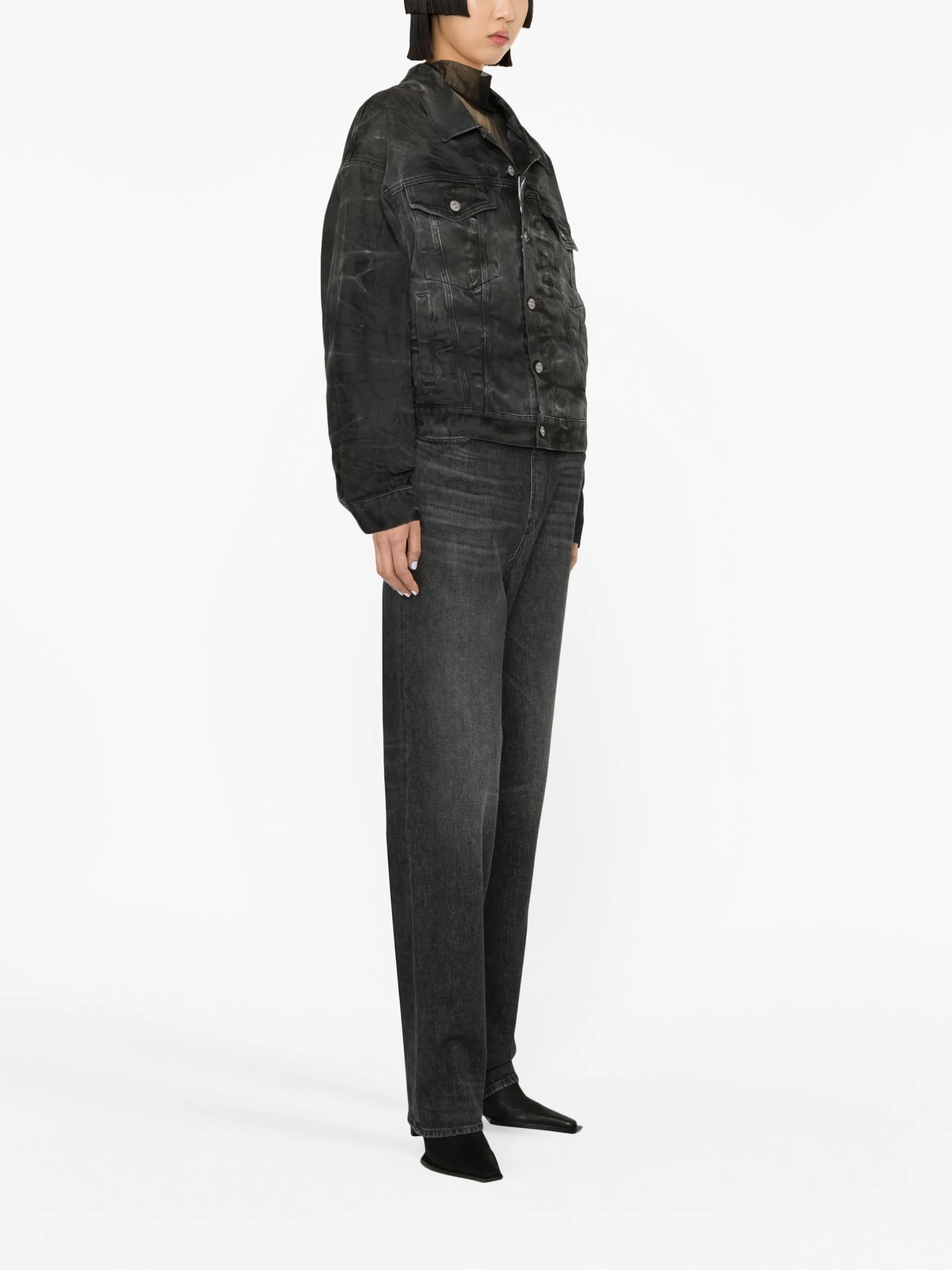 crease-effect denim jacket