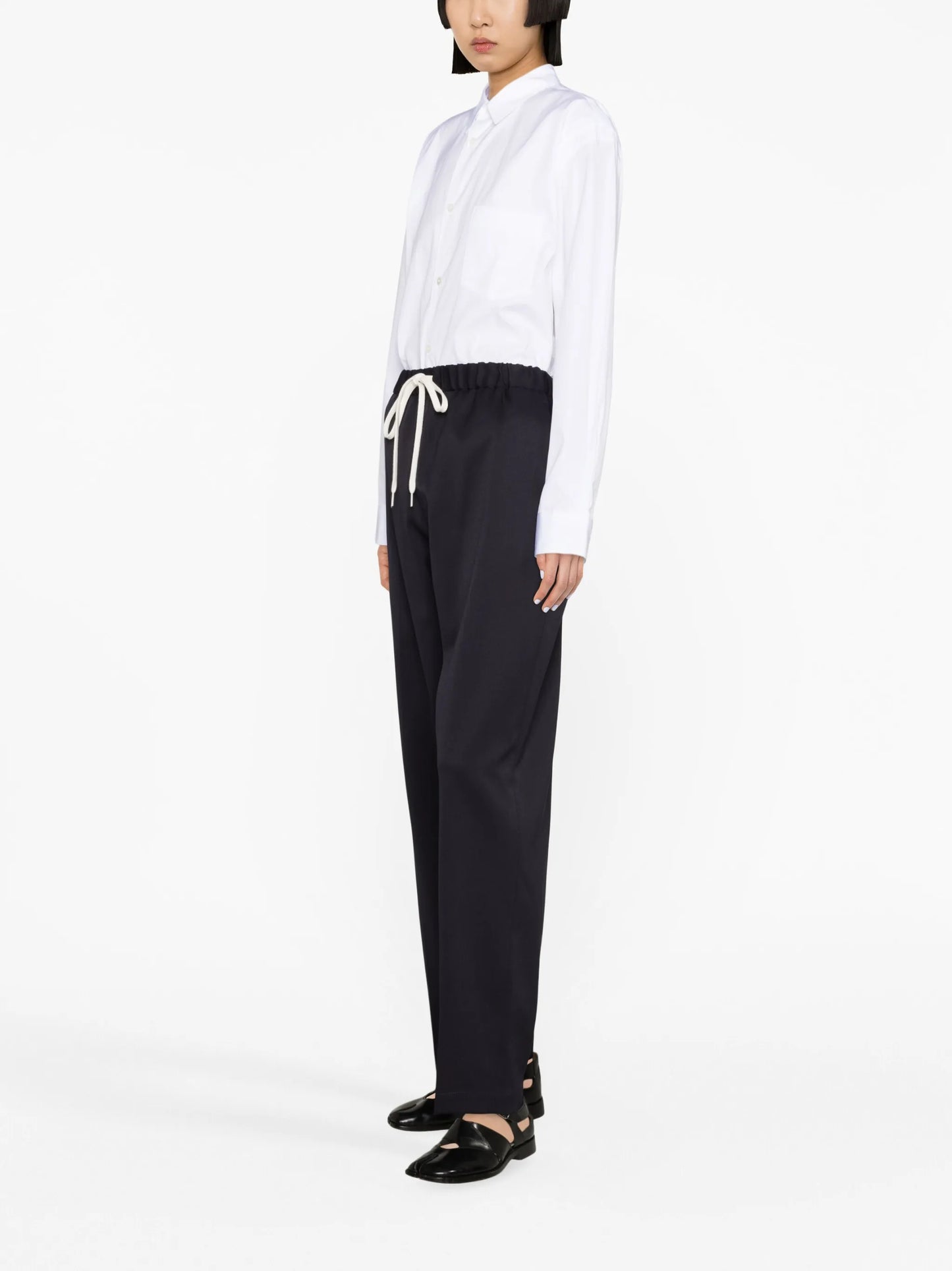 straight-leg drawstring trousers