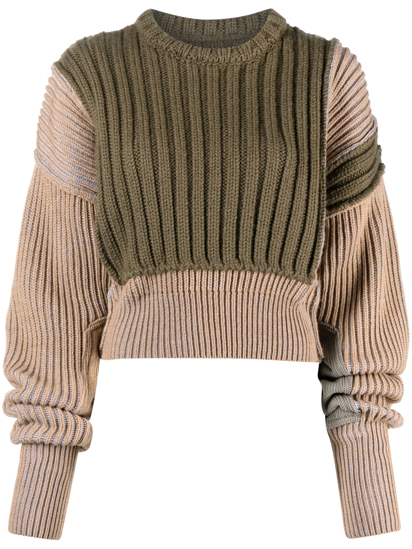 patchwork chunky ribbed-knit jumper