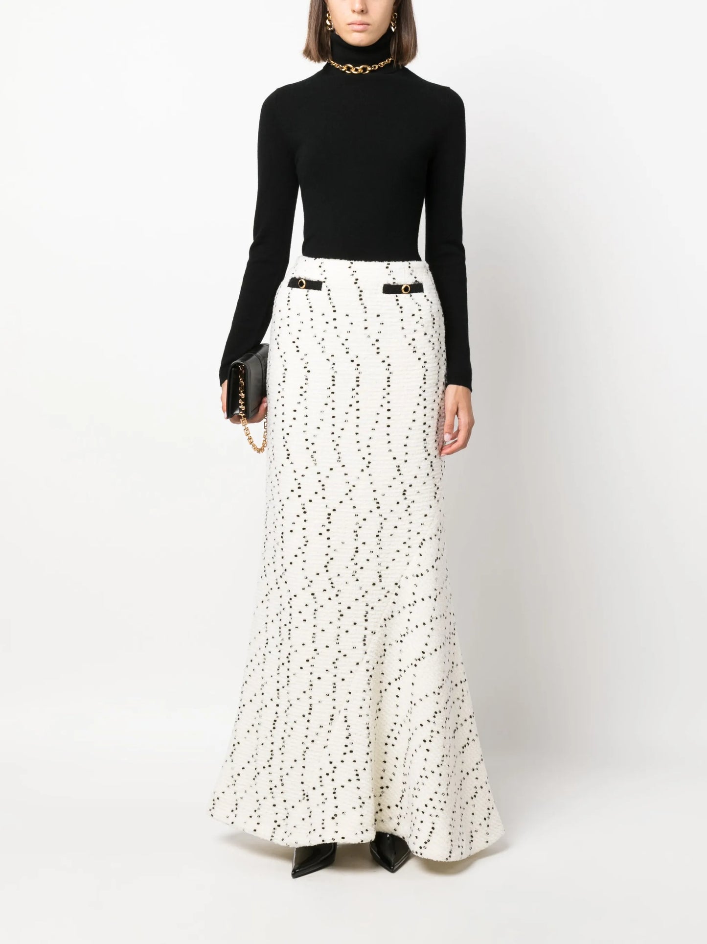 bouclé maxi skirt