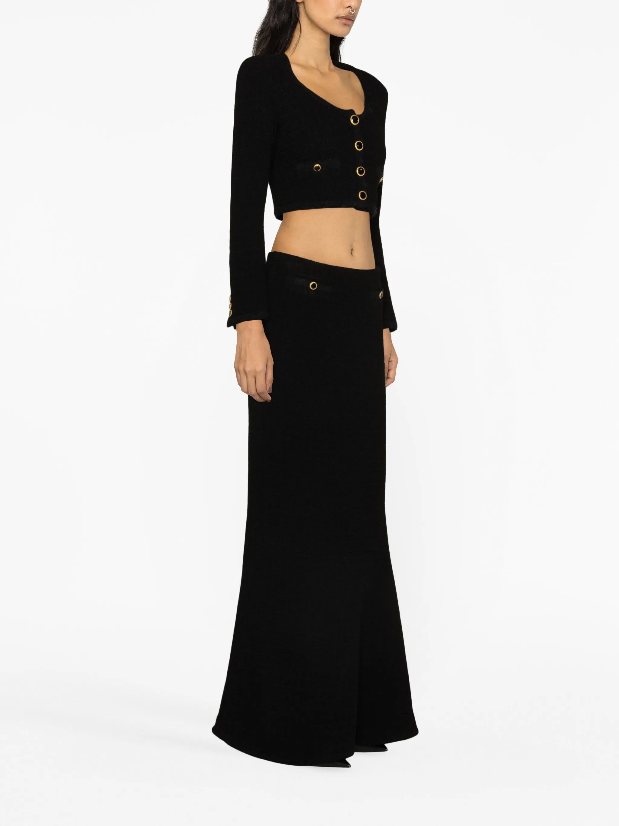 bouclé maxi skirt