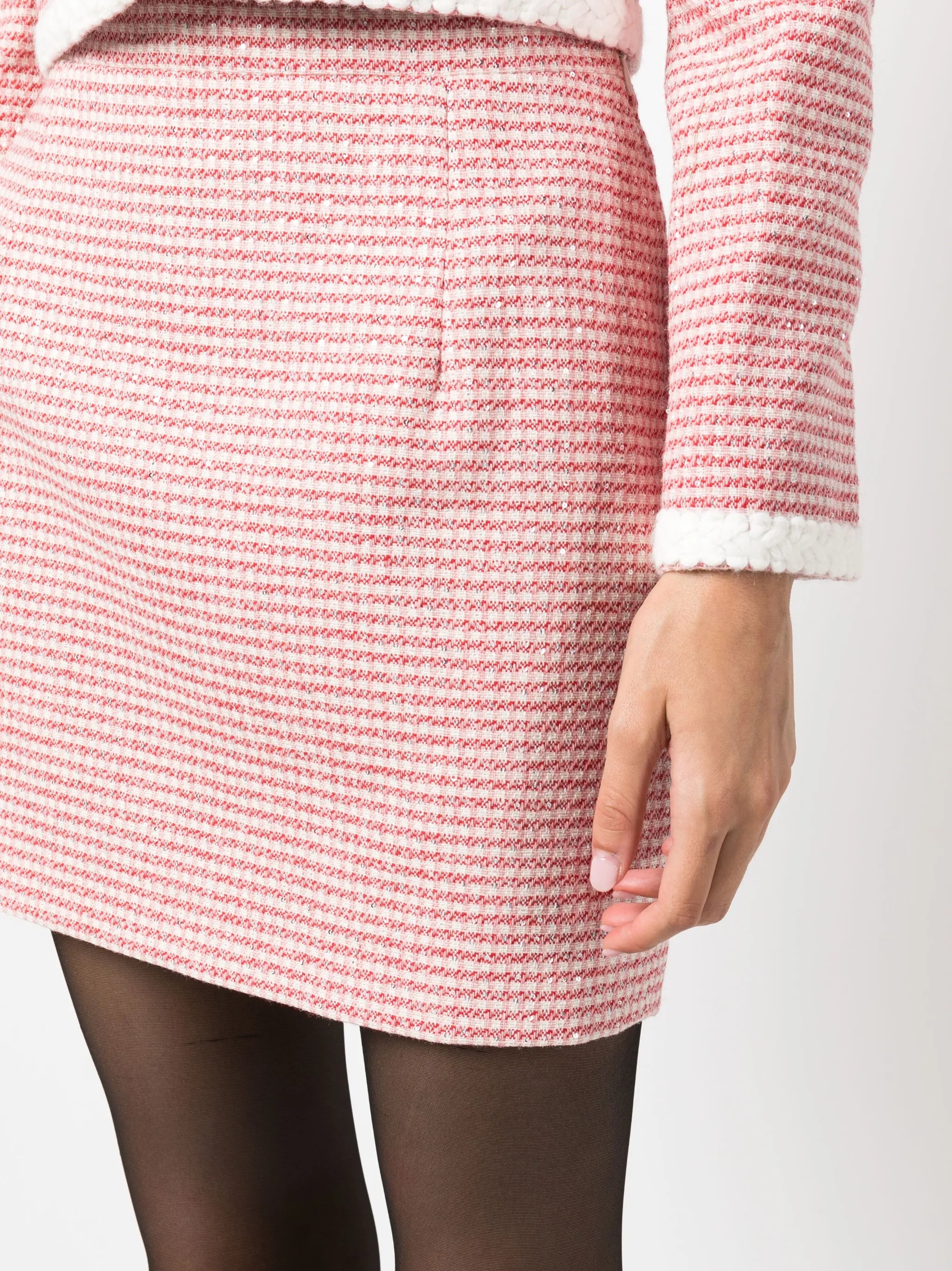 checked tweed mini skirt