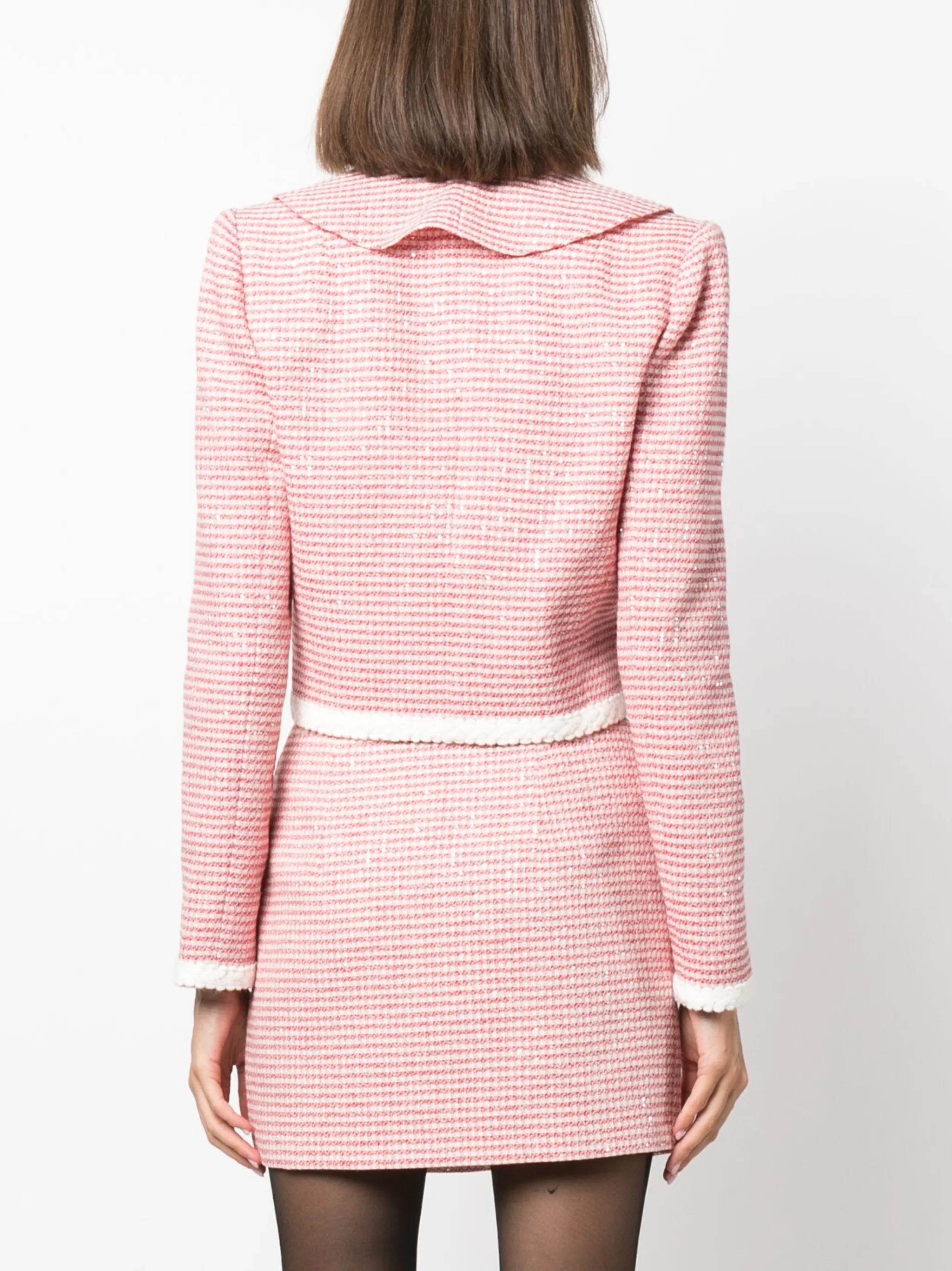 ruffled tweed jacket