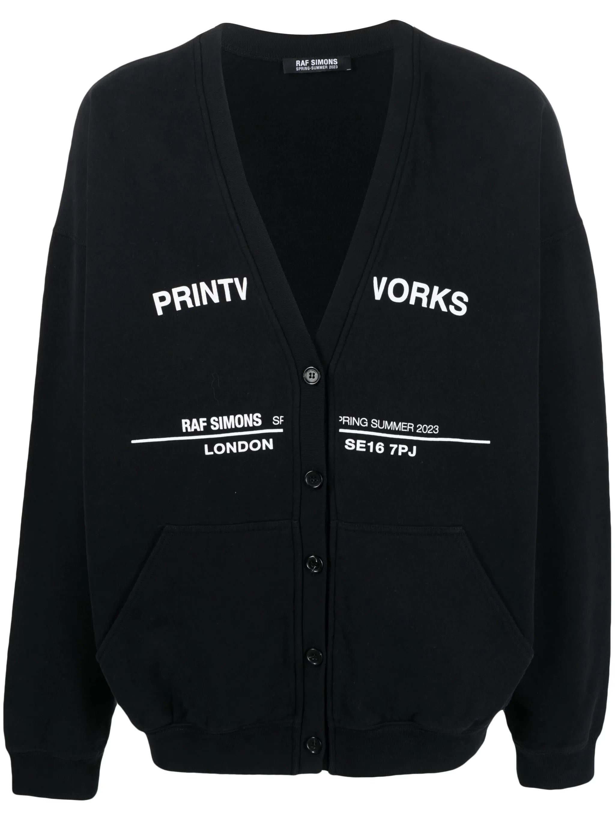tour-print fleece cardigan