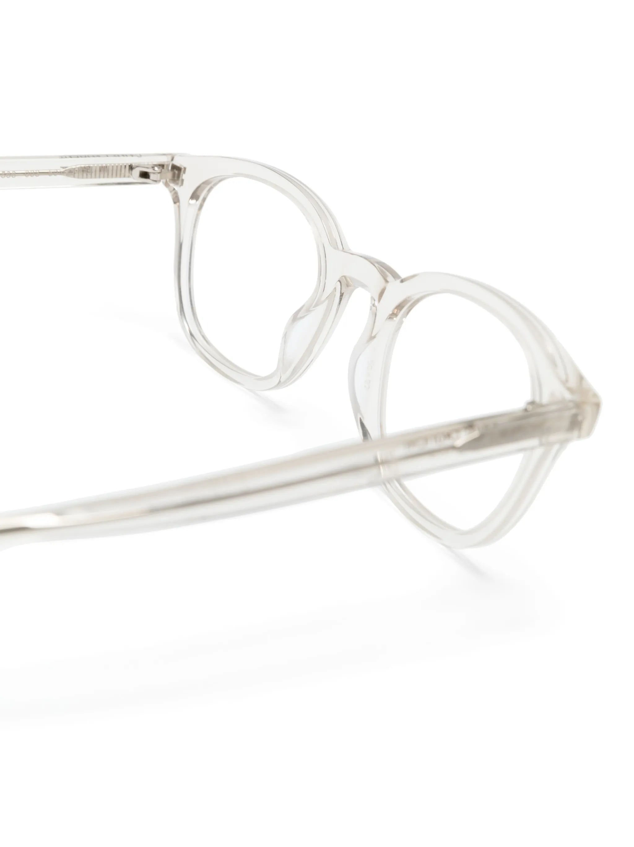 transparent round-frame glasses