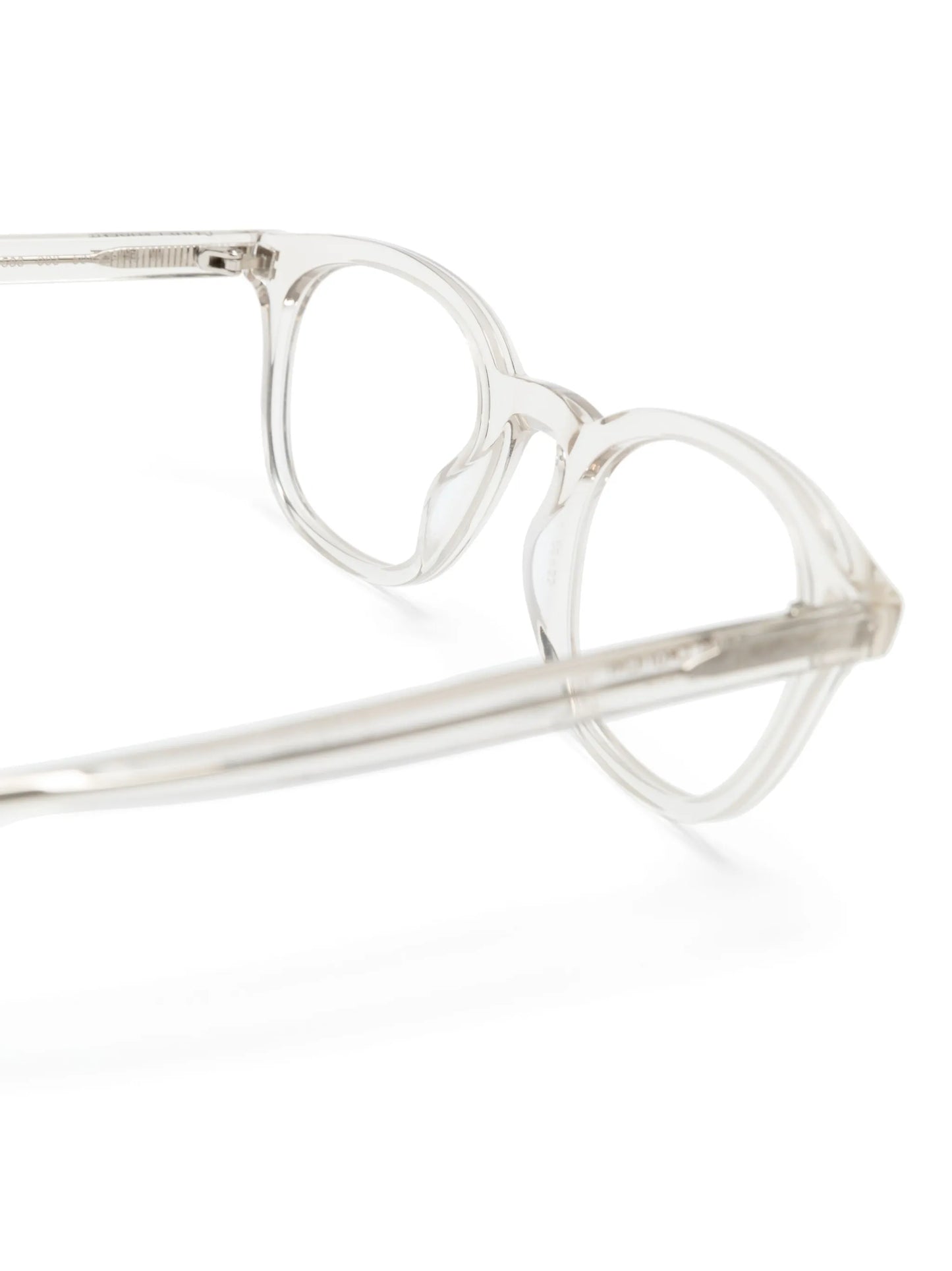 transparent round-frame glasses