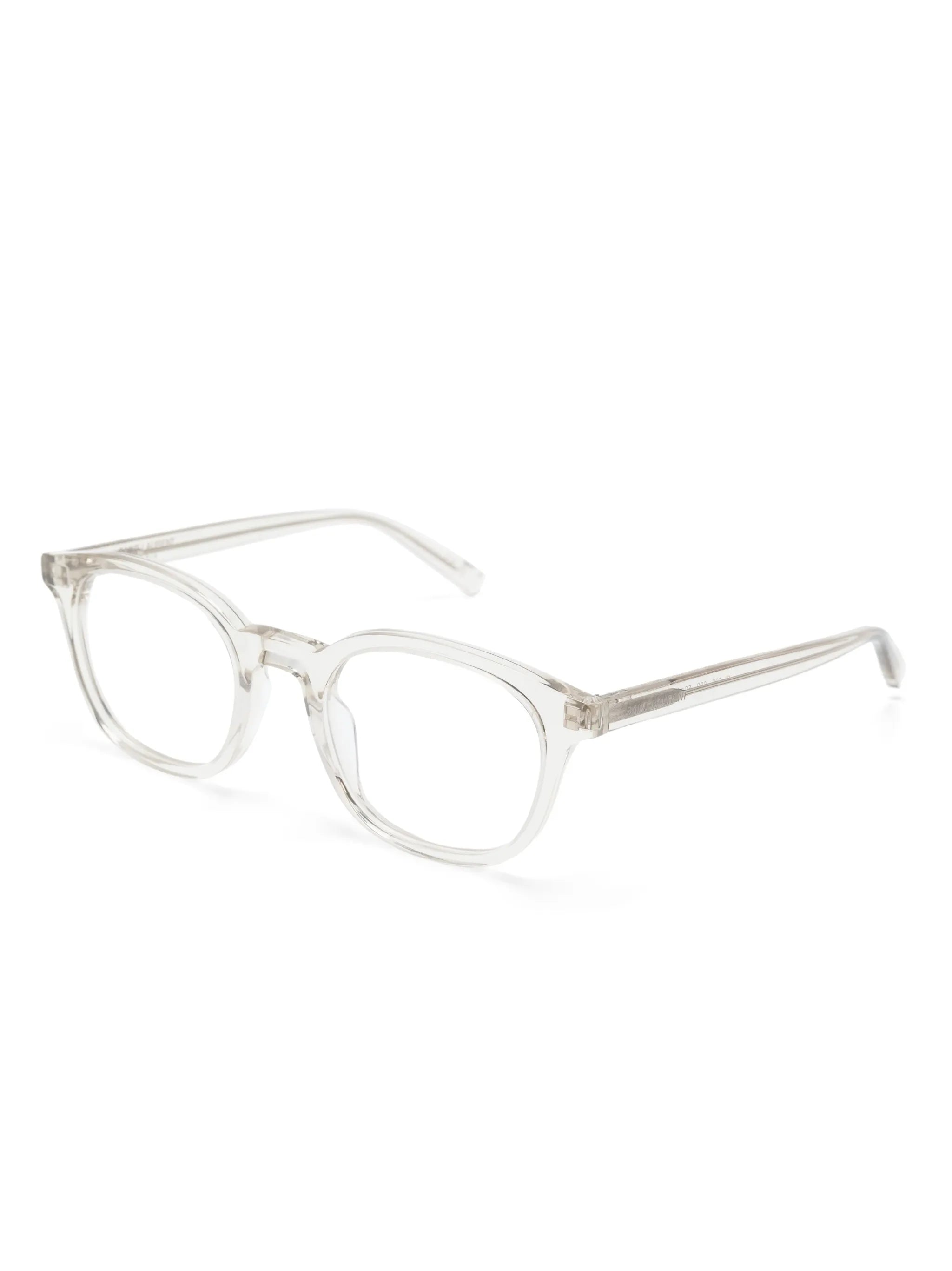 transparent round-frame glasses