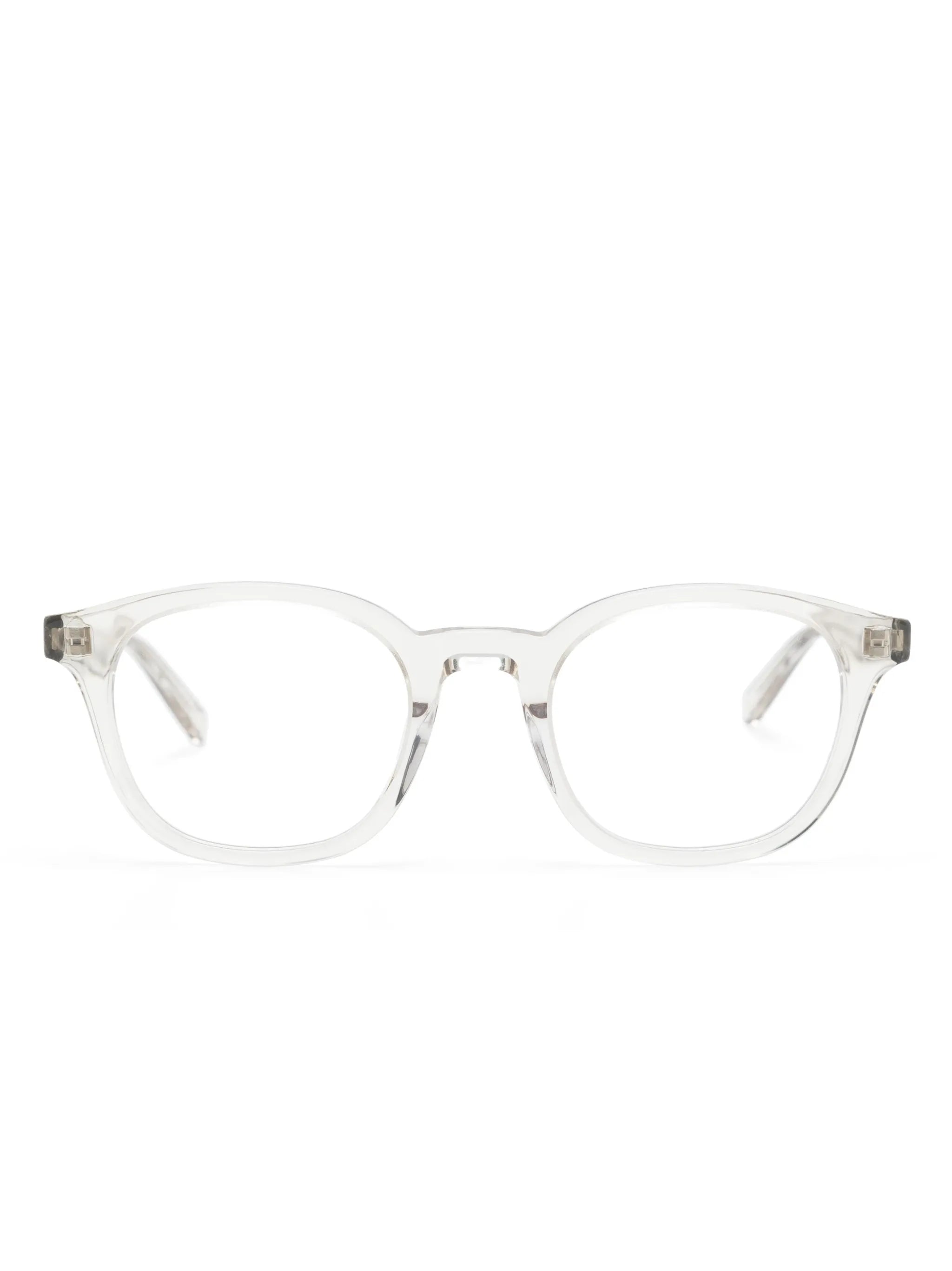transparent round-frame glasses