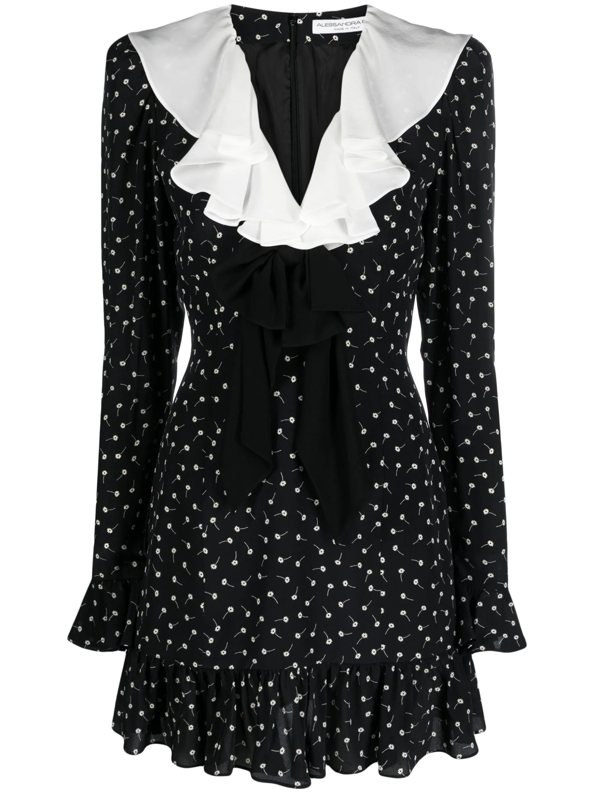 floral-print silk minidress