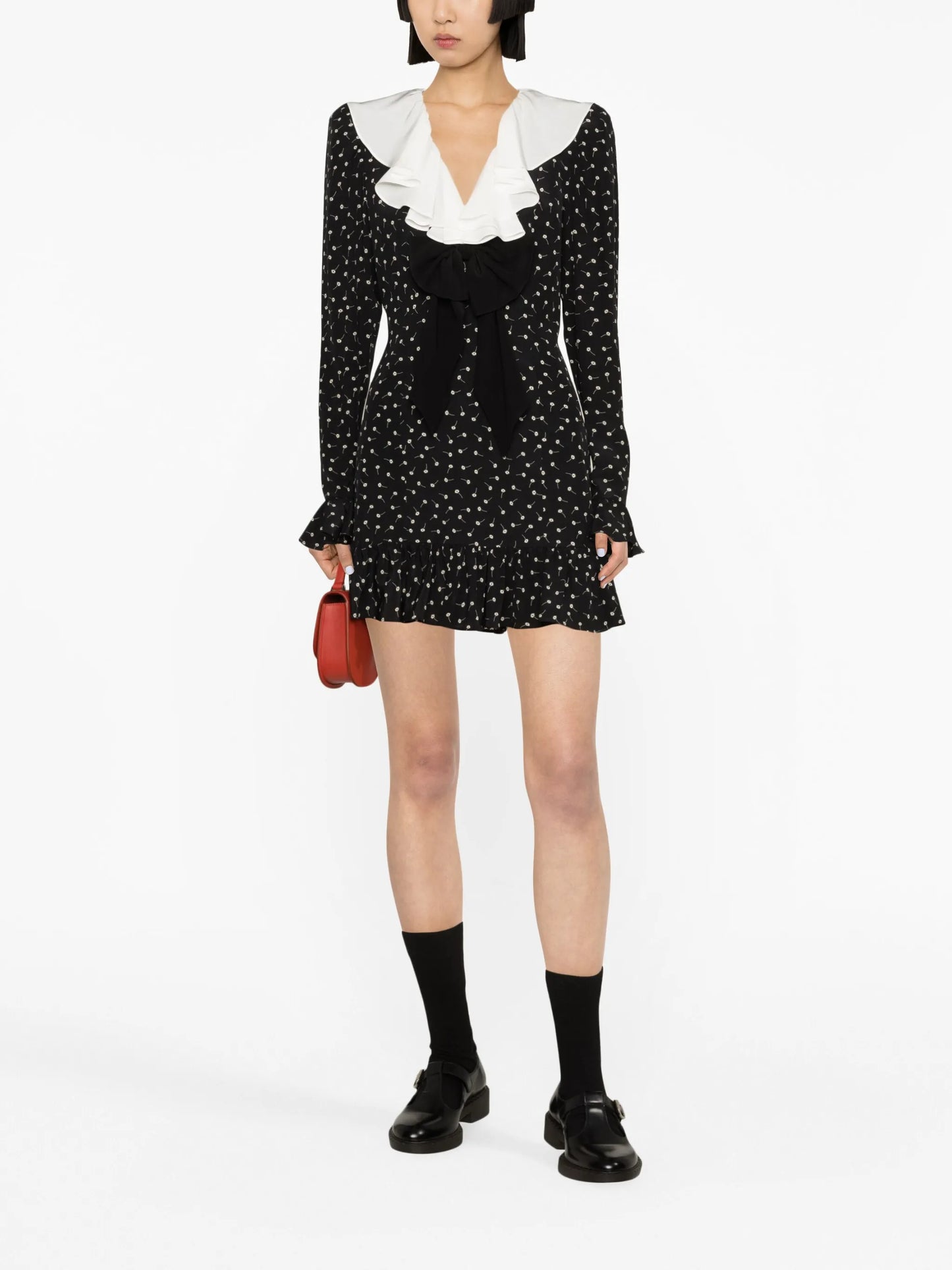 floral-print silk minidress