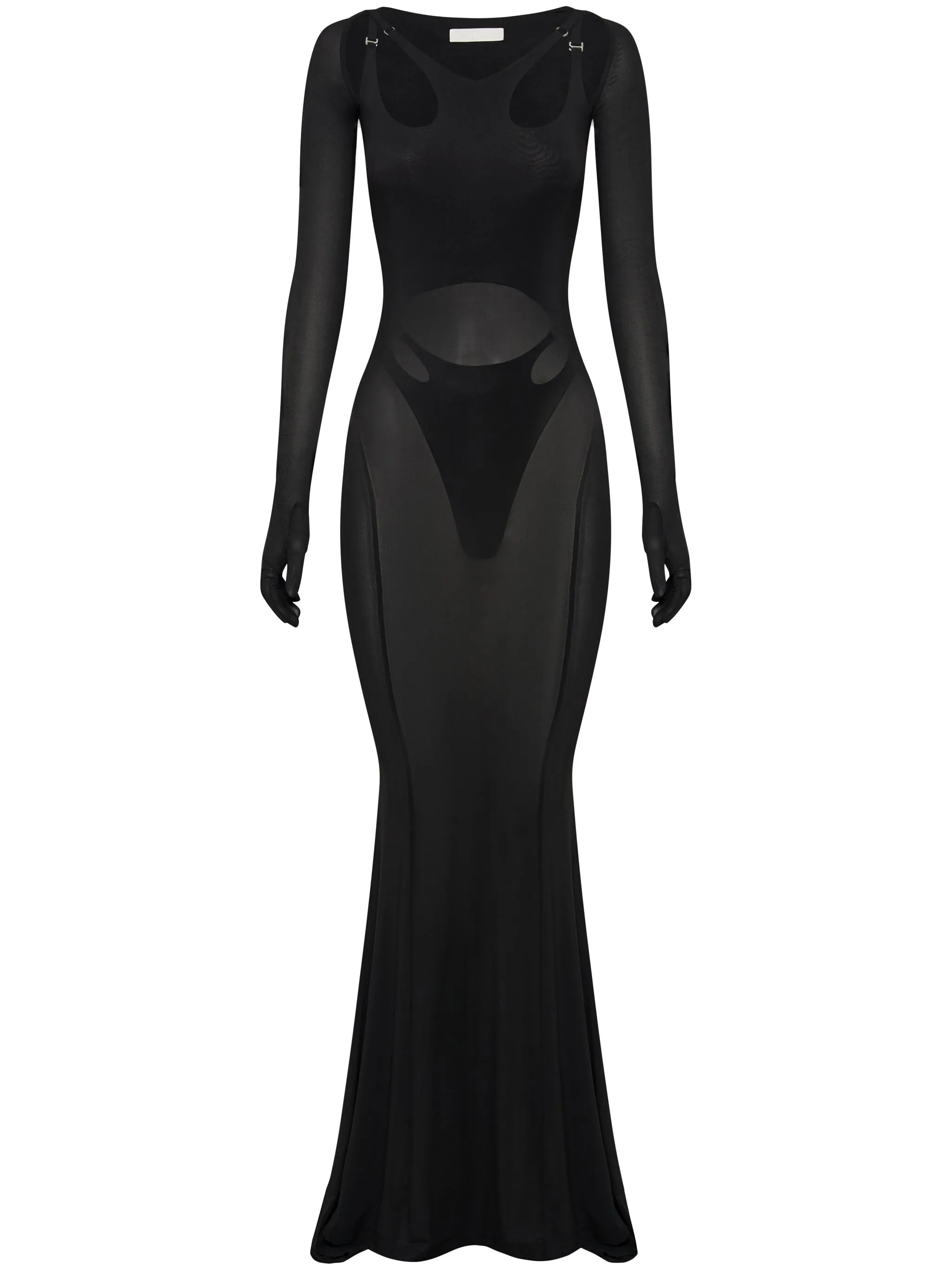 cut-out long-sleeve maxi dress