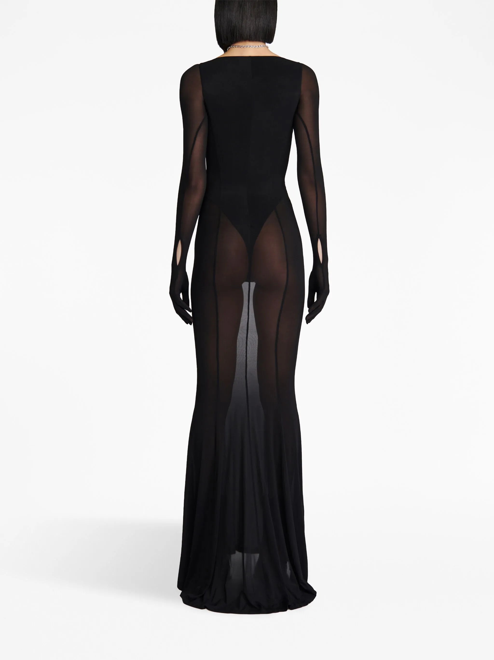 cut-out long-sleeve maxi dress