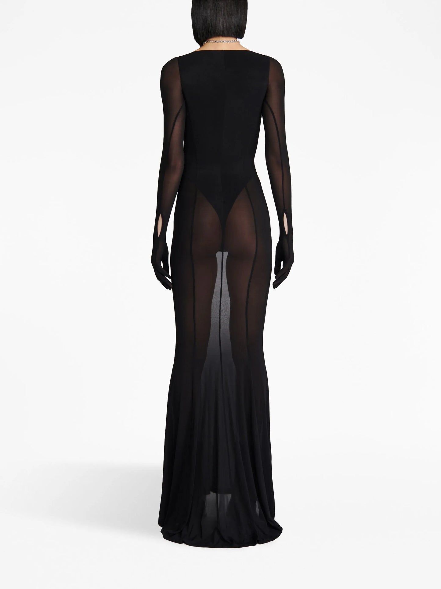 cut-out long-sleeve maxi dress