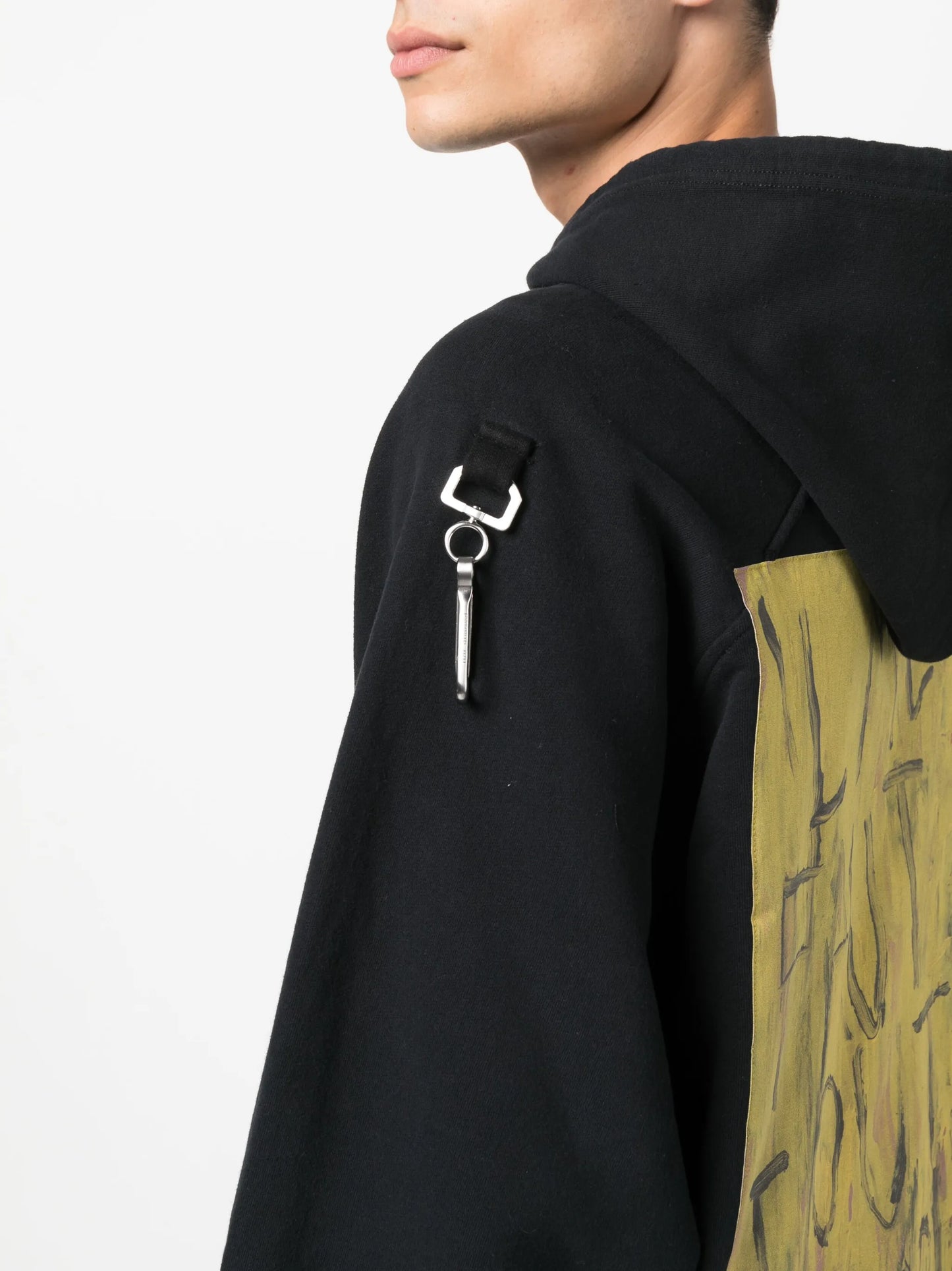 artwork-print cotton hoodie