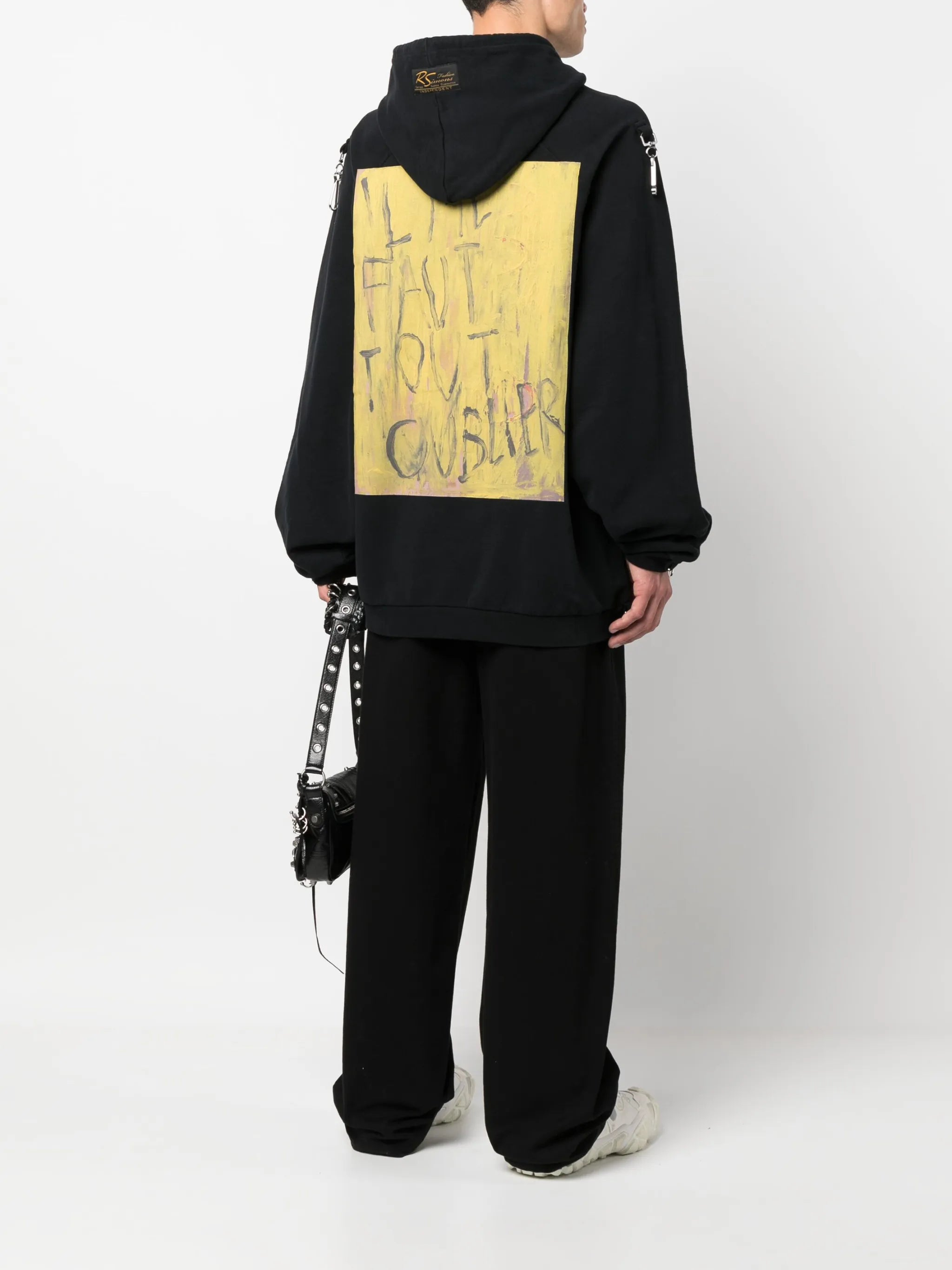 artwork-print cotton hoodie