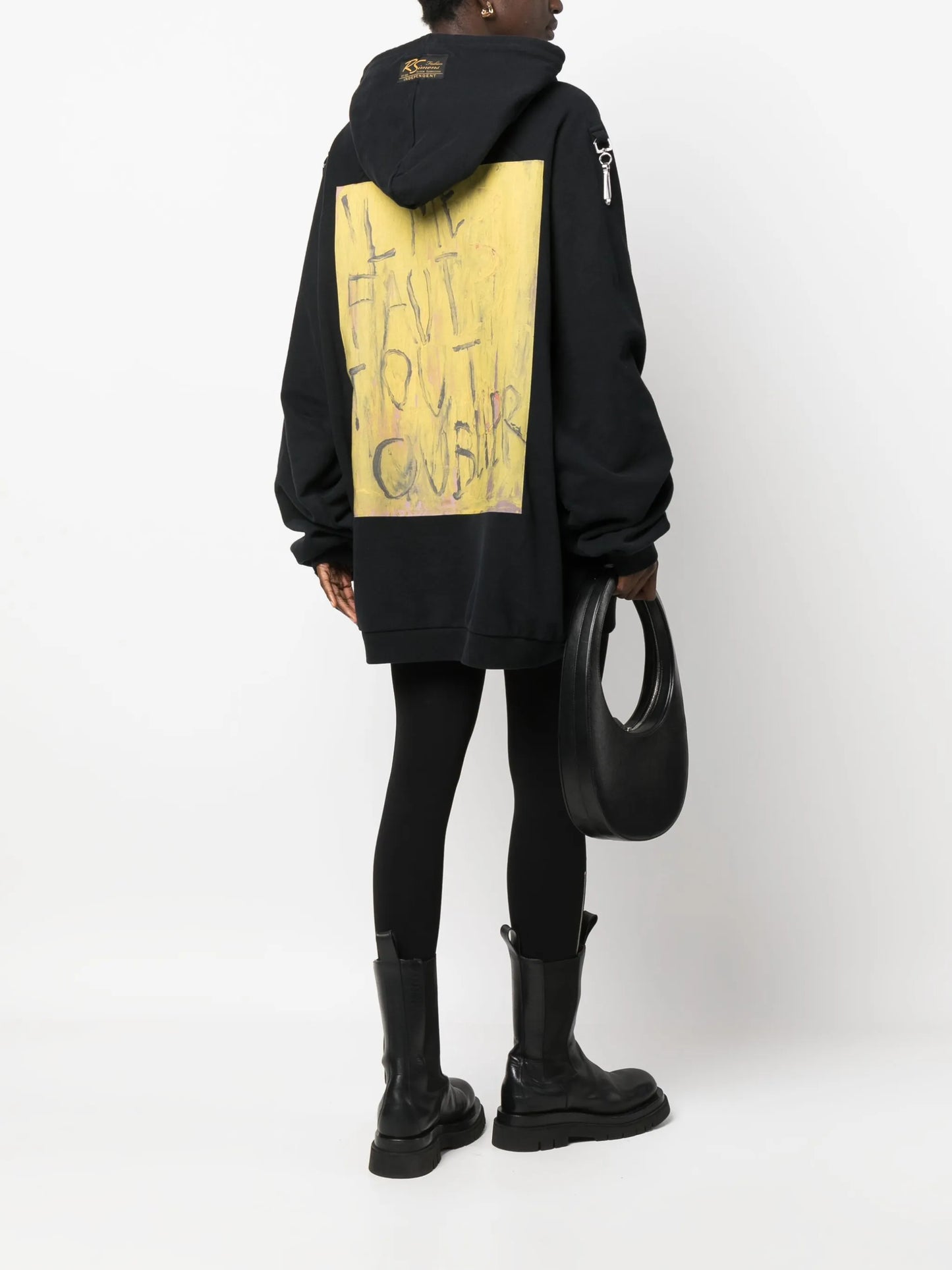 artwork-print cotton hoodie