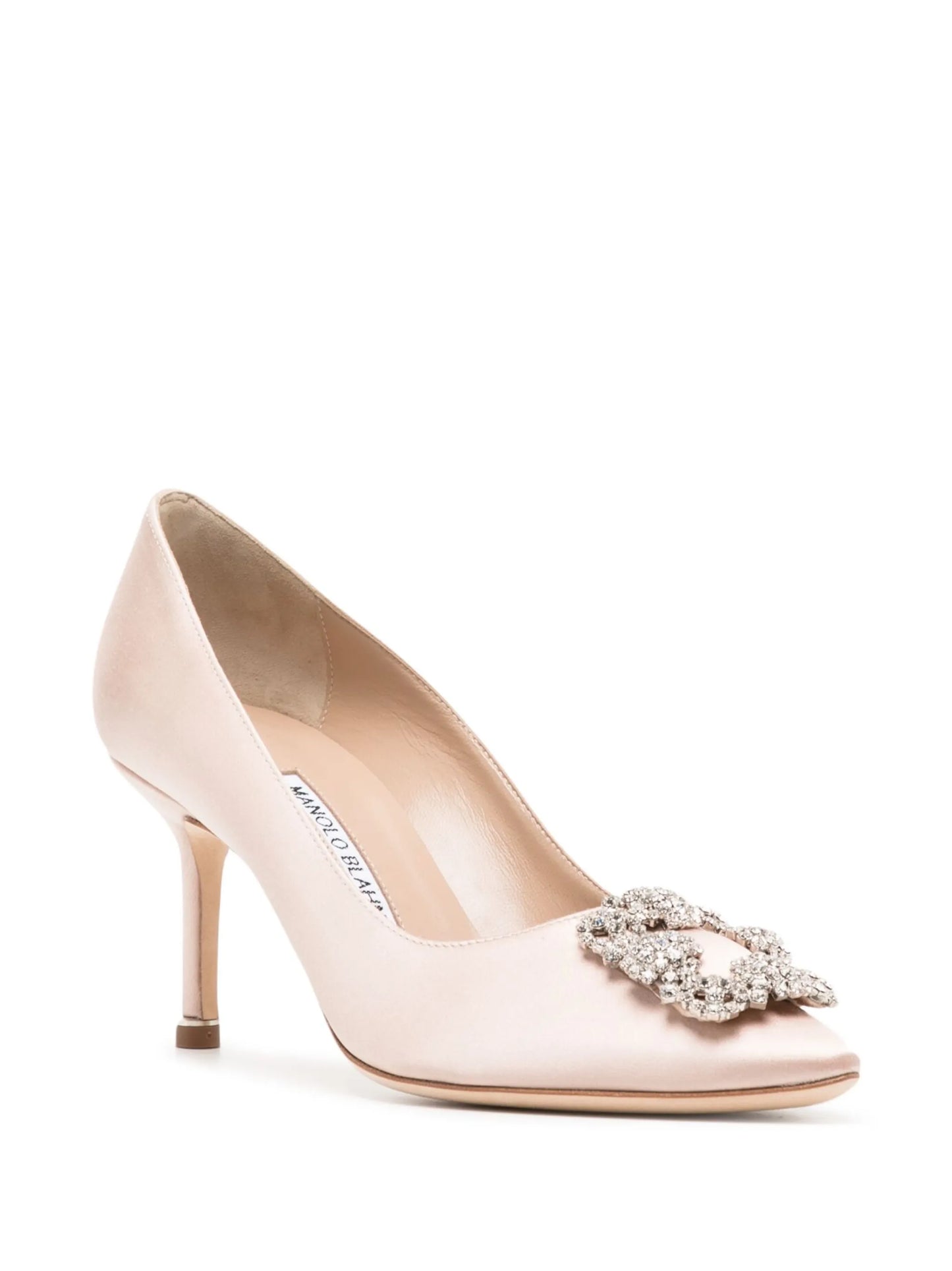 Hangisi 70mm crystal-buckle pumps