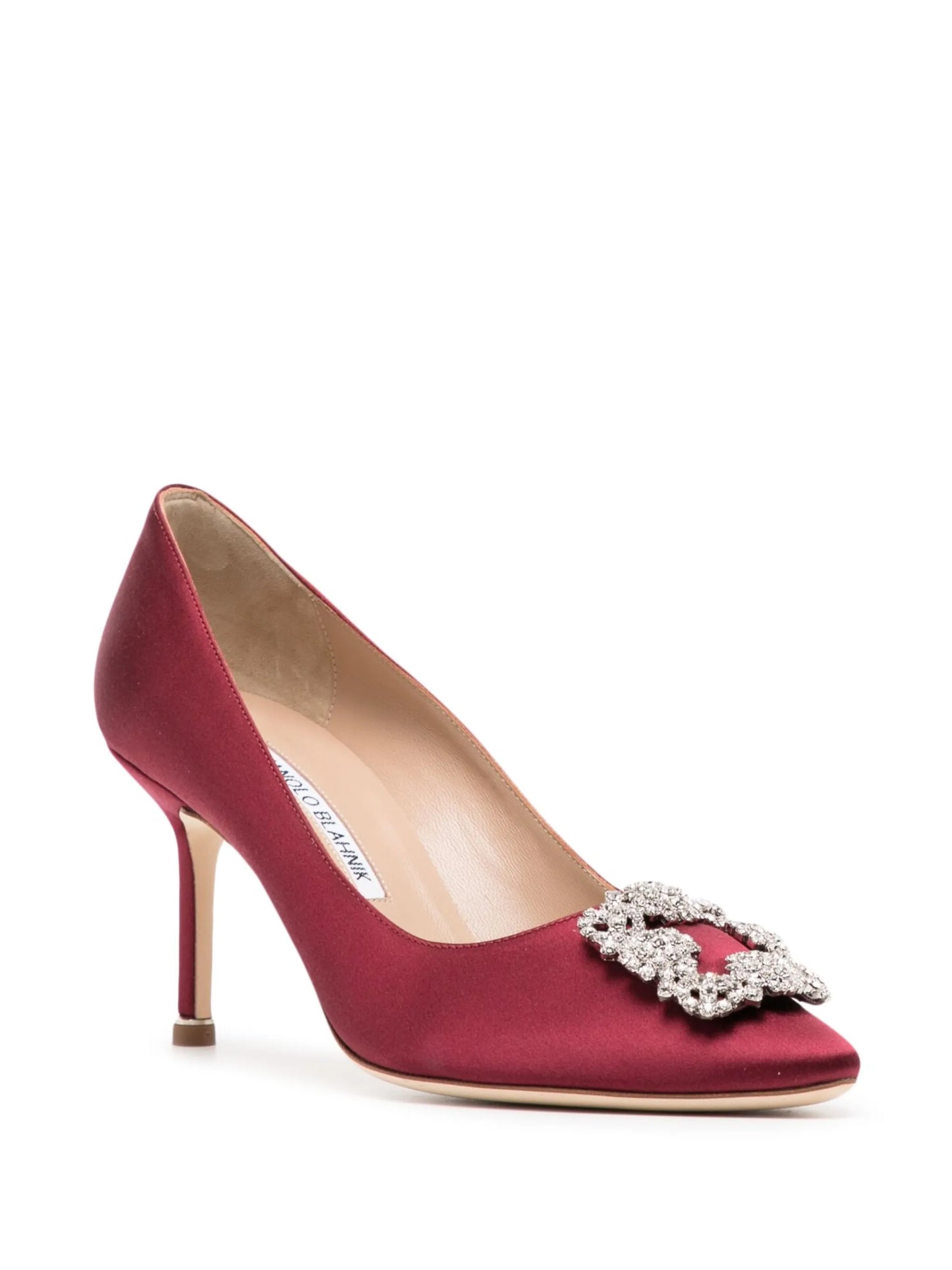Hangisi 70mm crystal-buckle pumps