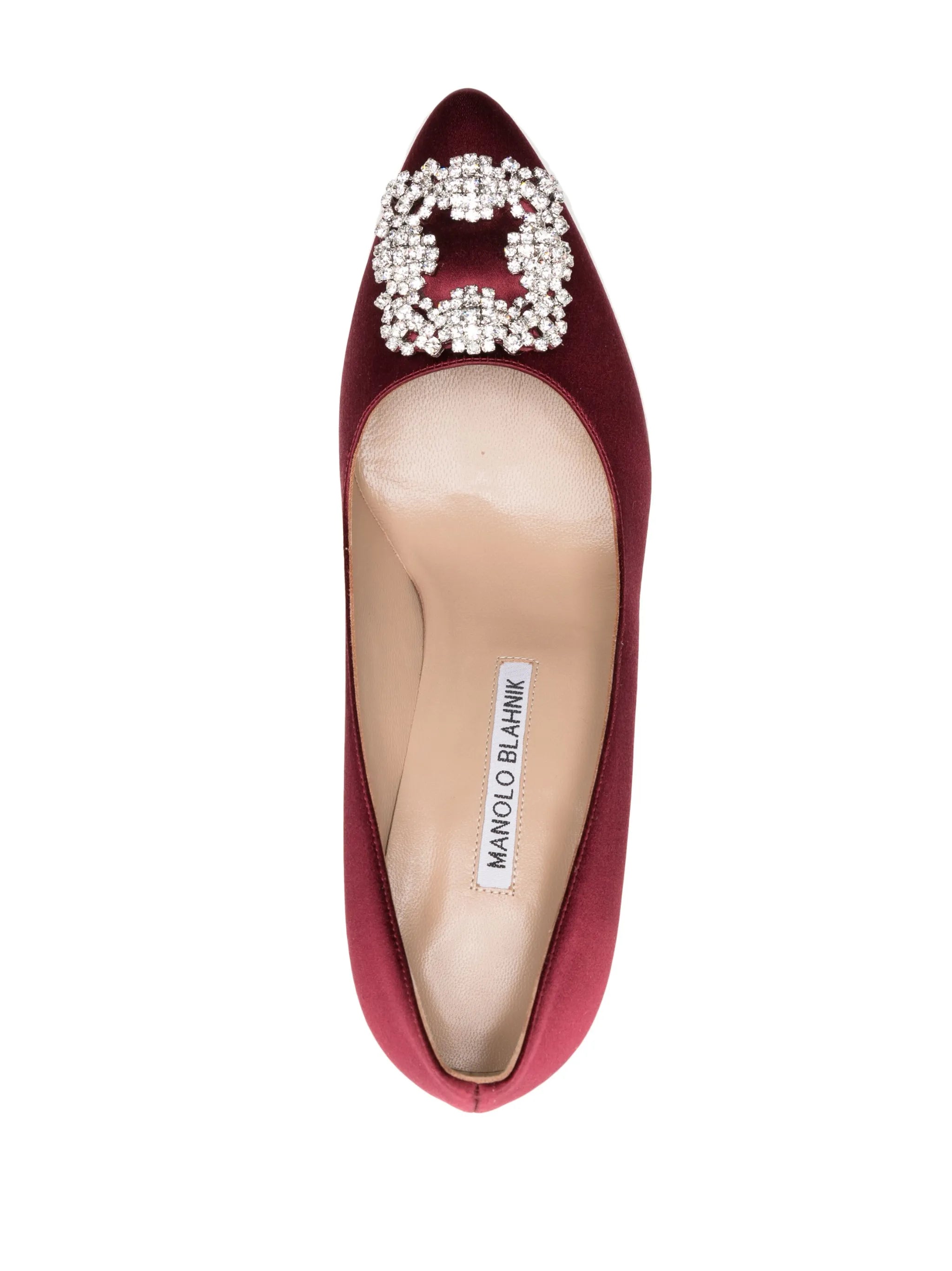 Hangisi 70mm crystal-buckle pumps