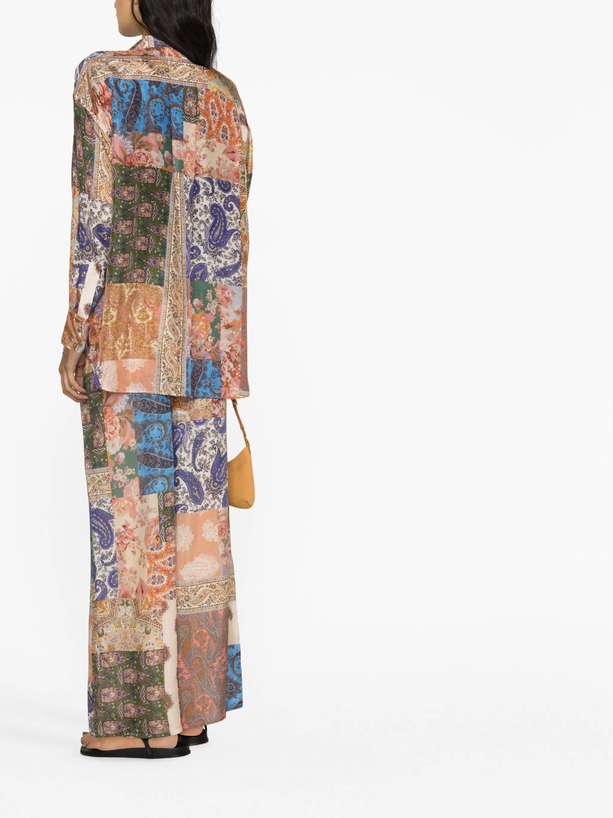 graphic-print silk shirt