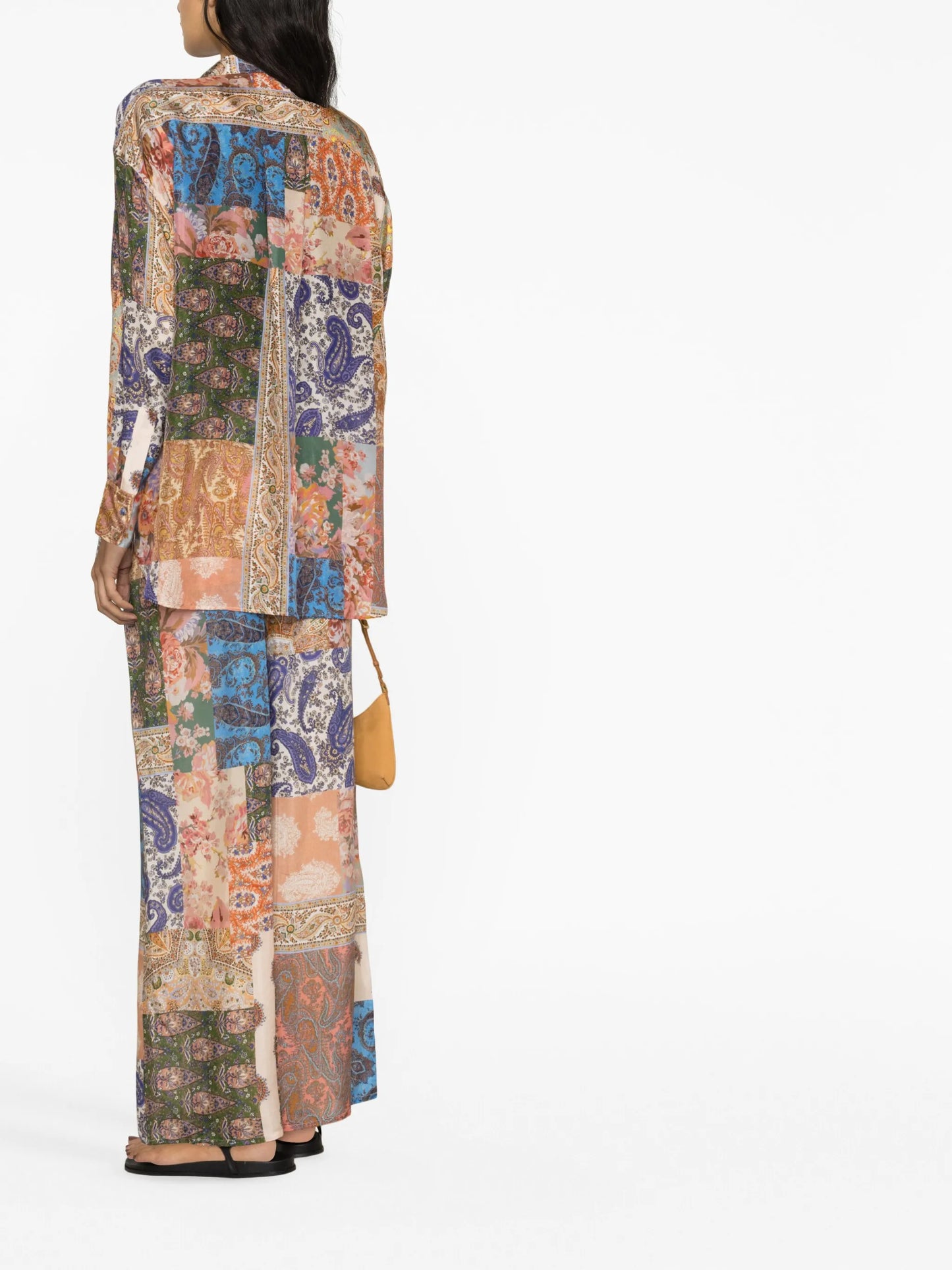 graphic-print silk shirt