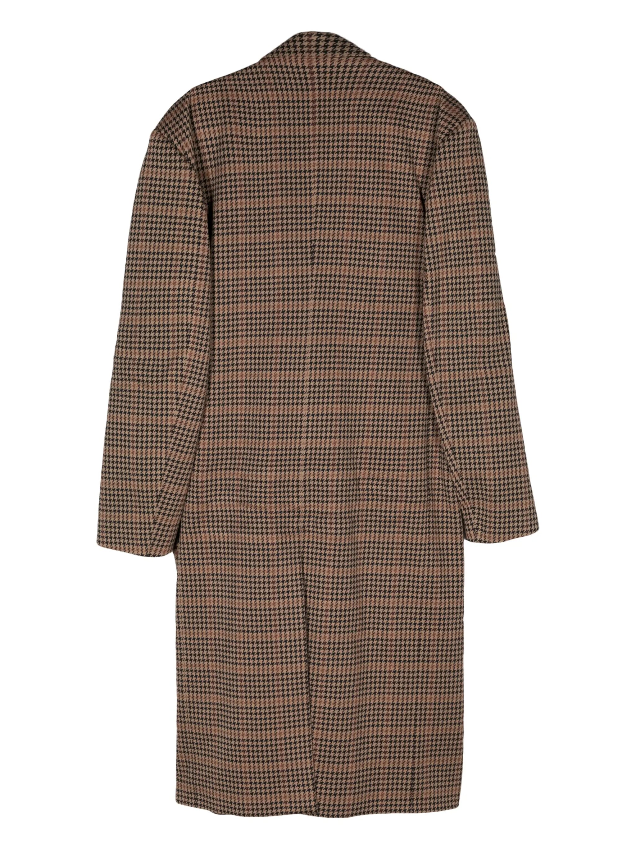 houndstooth single-breasted coat