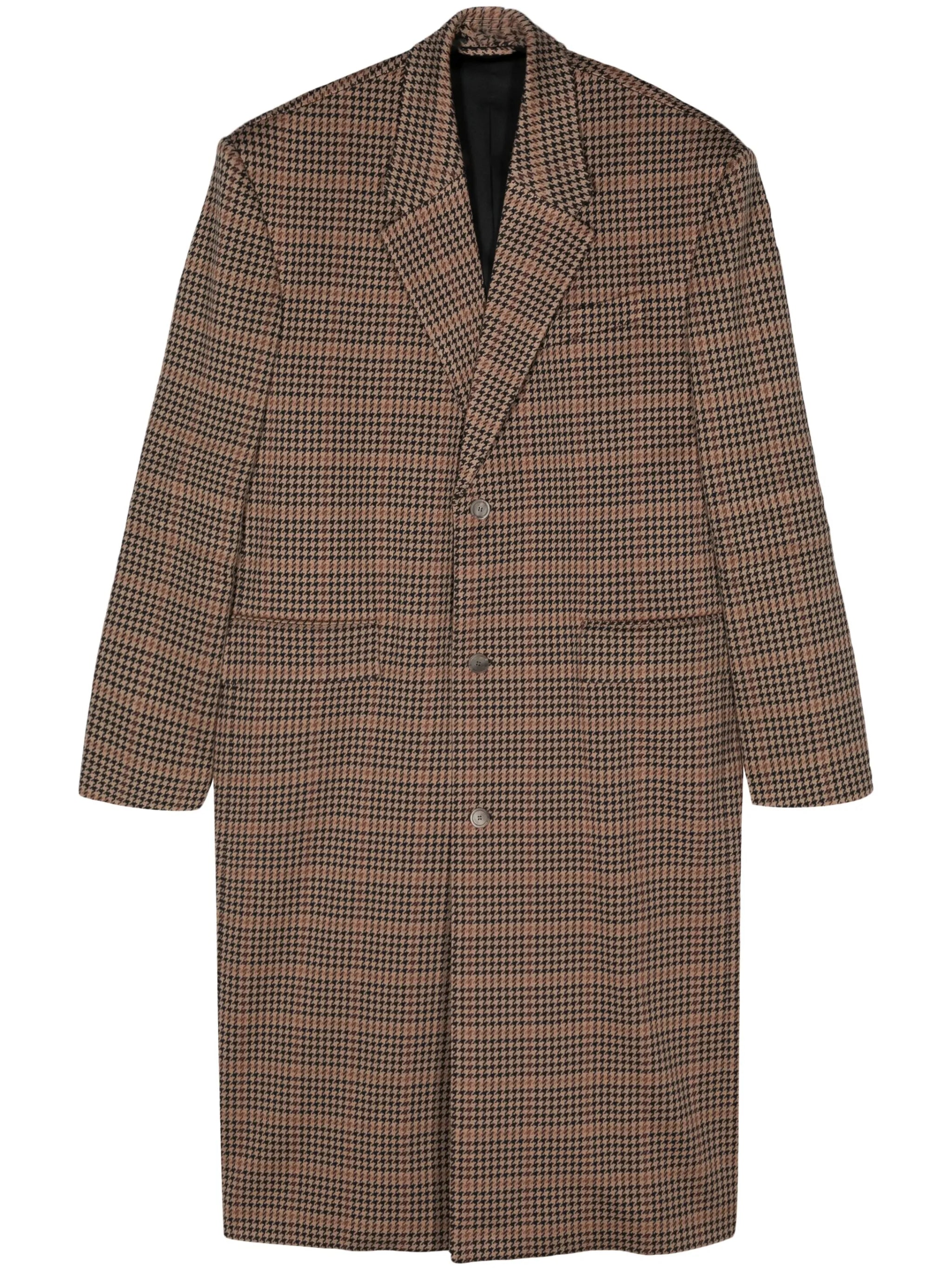 houndstooth single-breasted coat