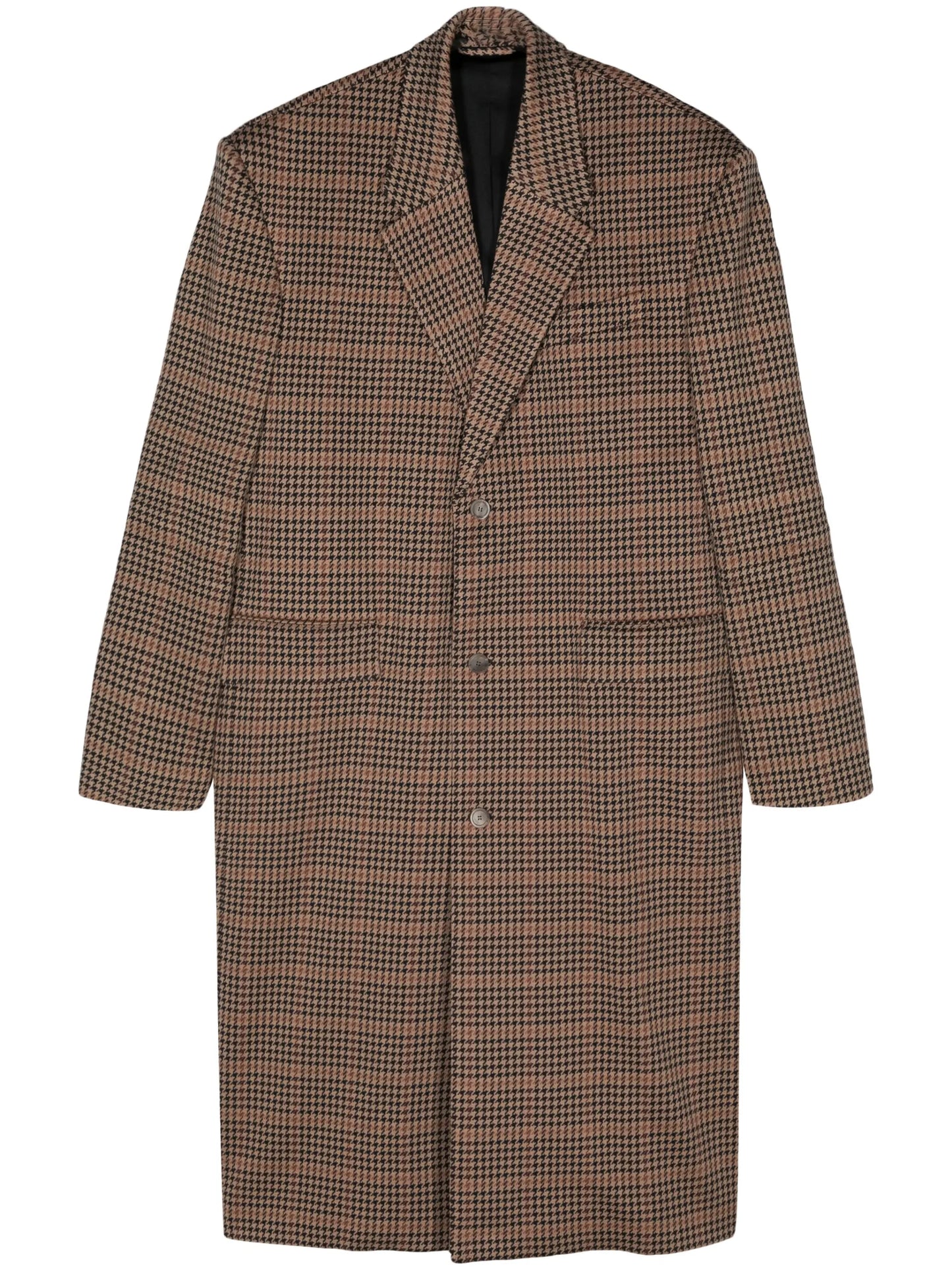 houndstooth single-breasted coat