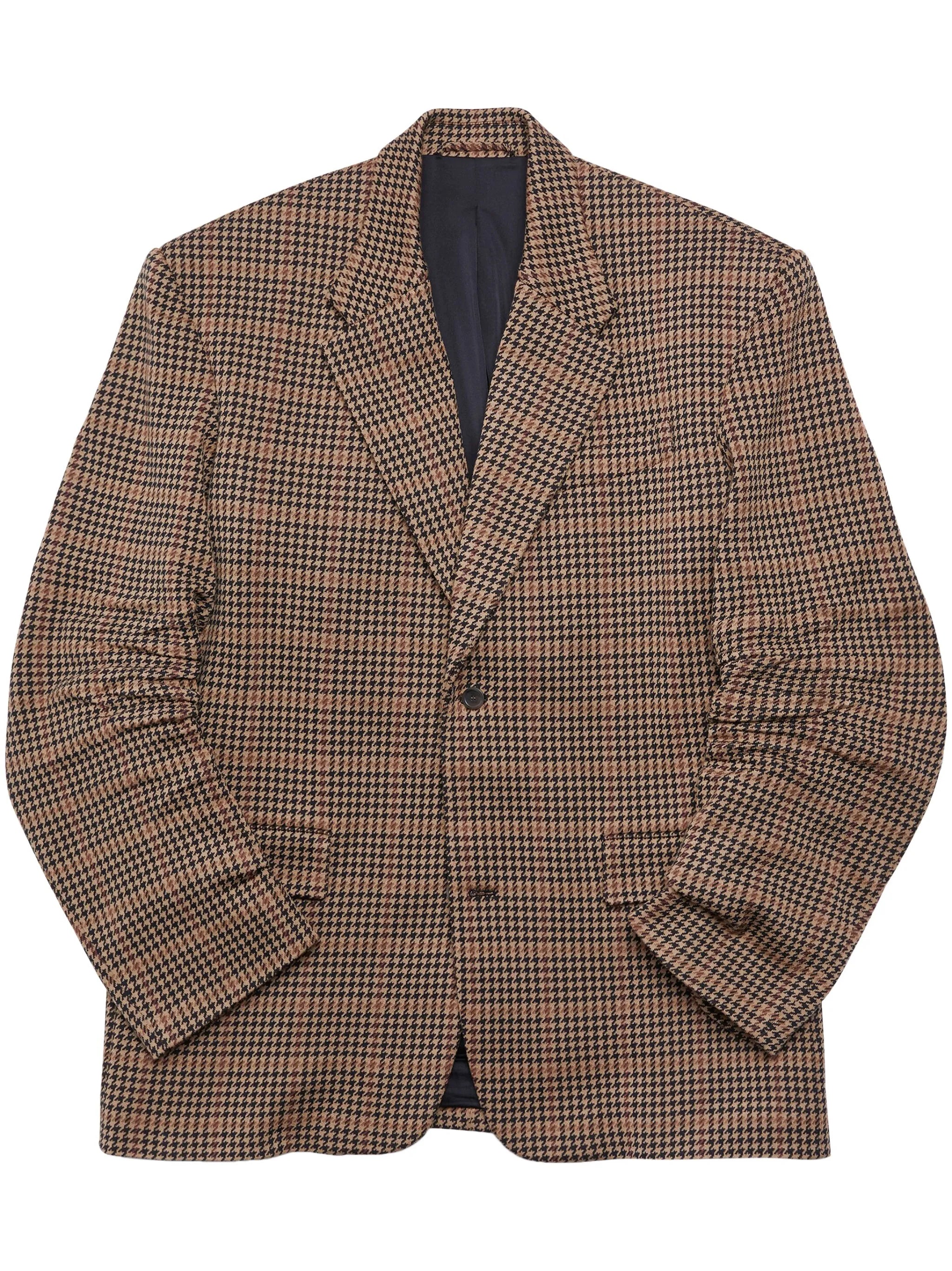 single-breasted check-pattern blazer