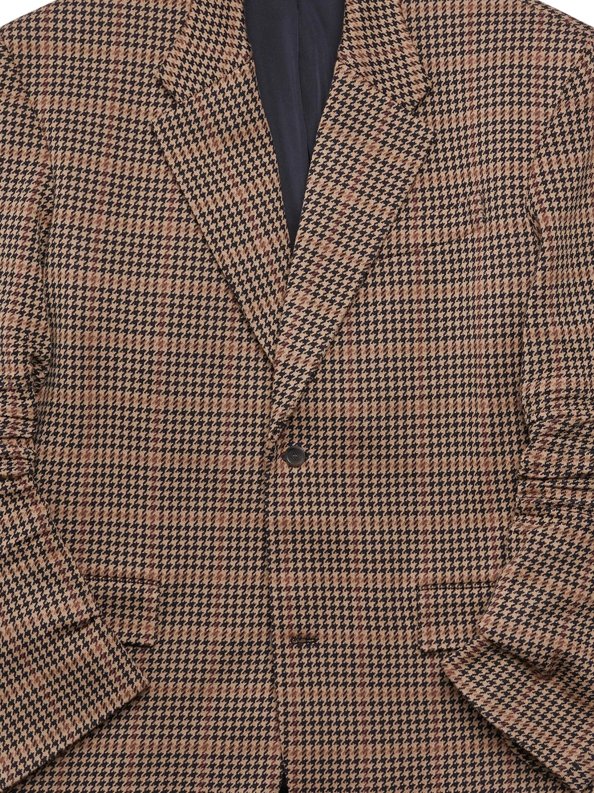 single-breasted check-pattern blazer