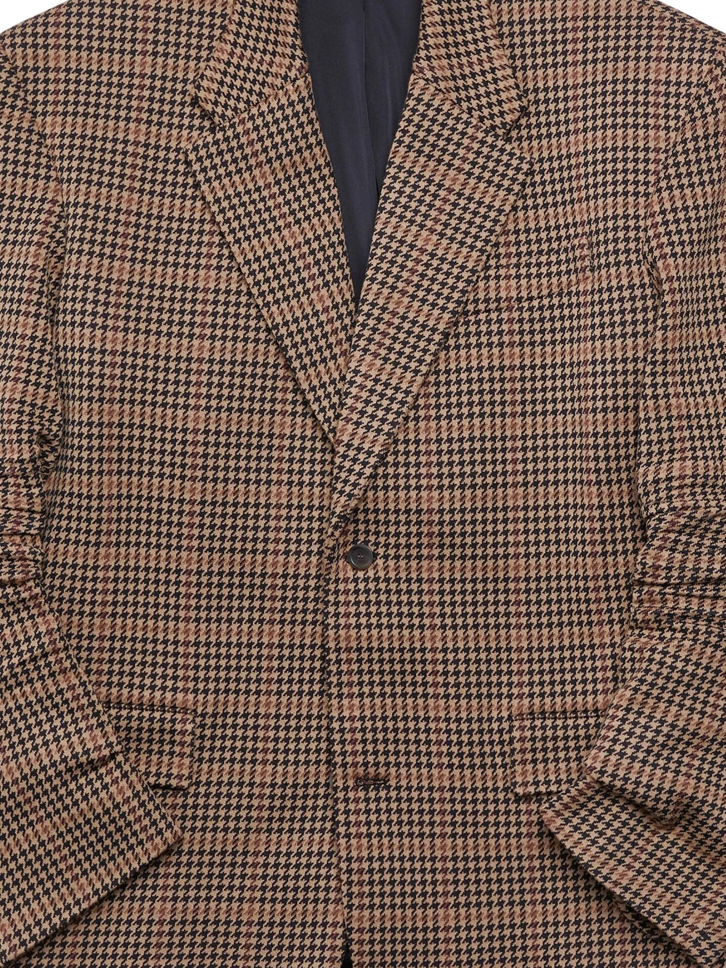 single-breasted check-pattern blazer