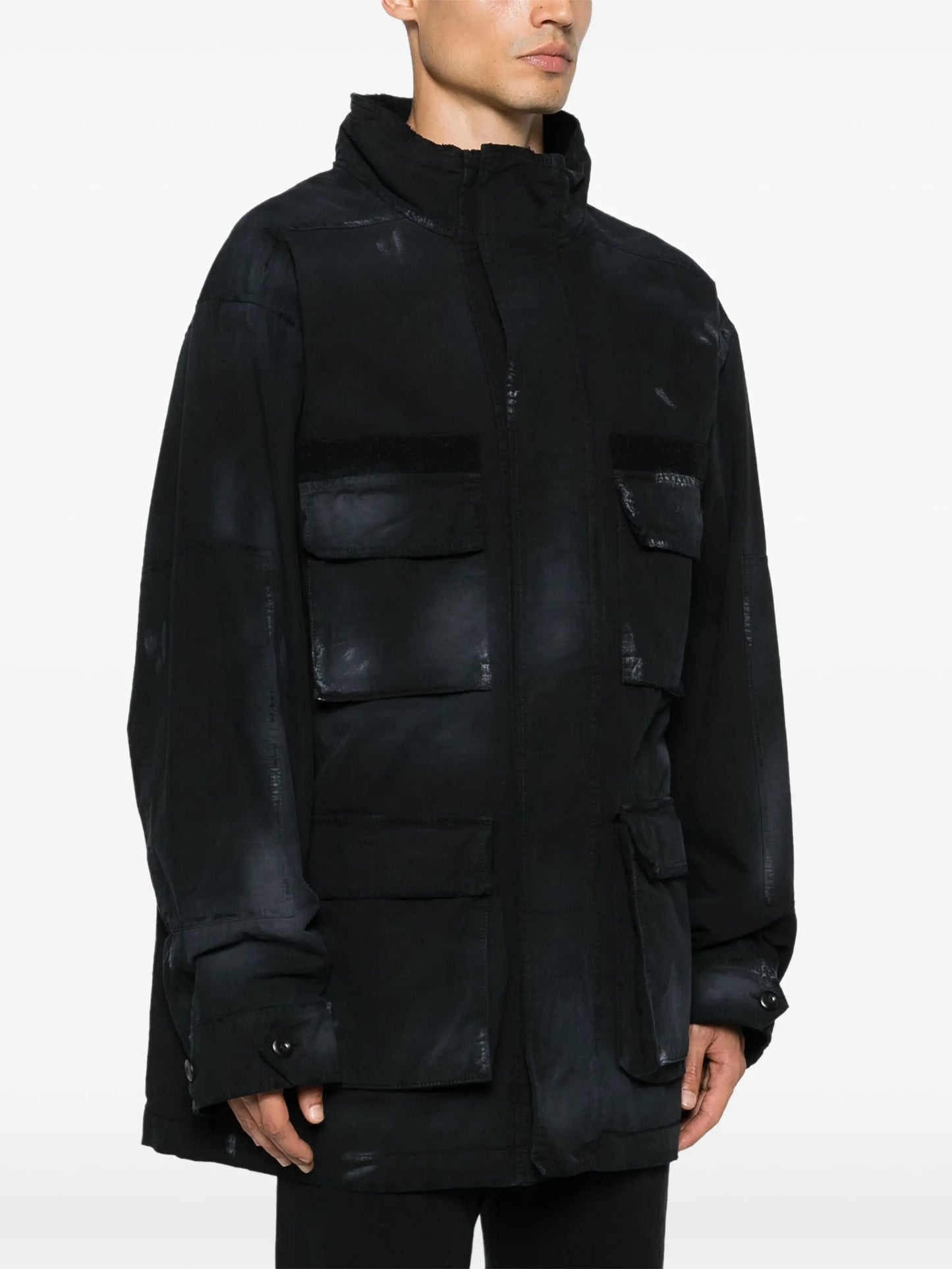 distressed parka
