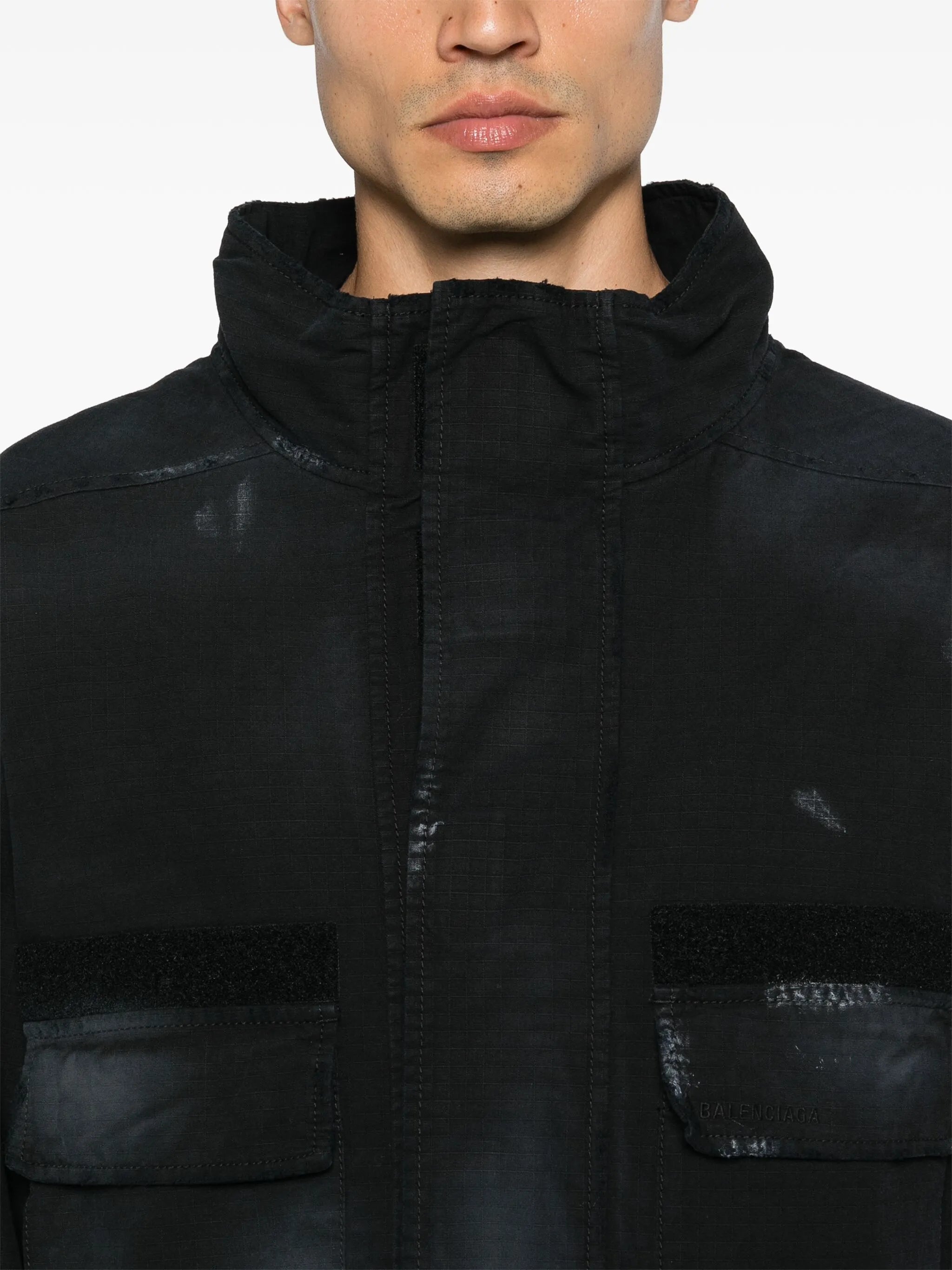 distressed parka