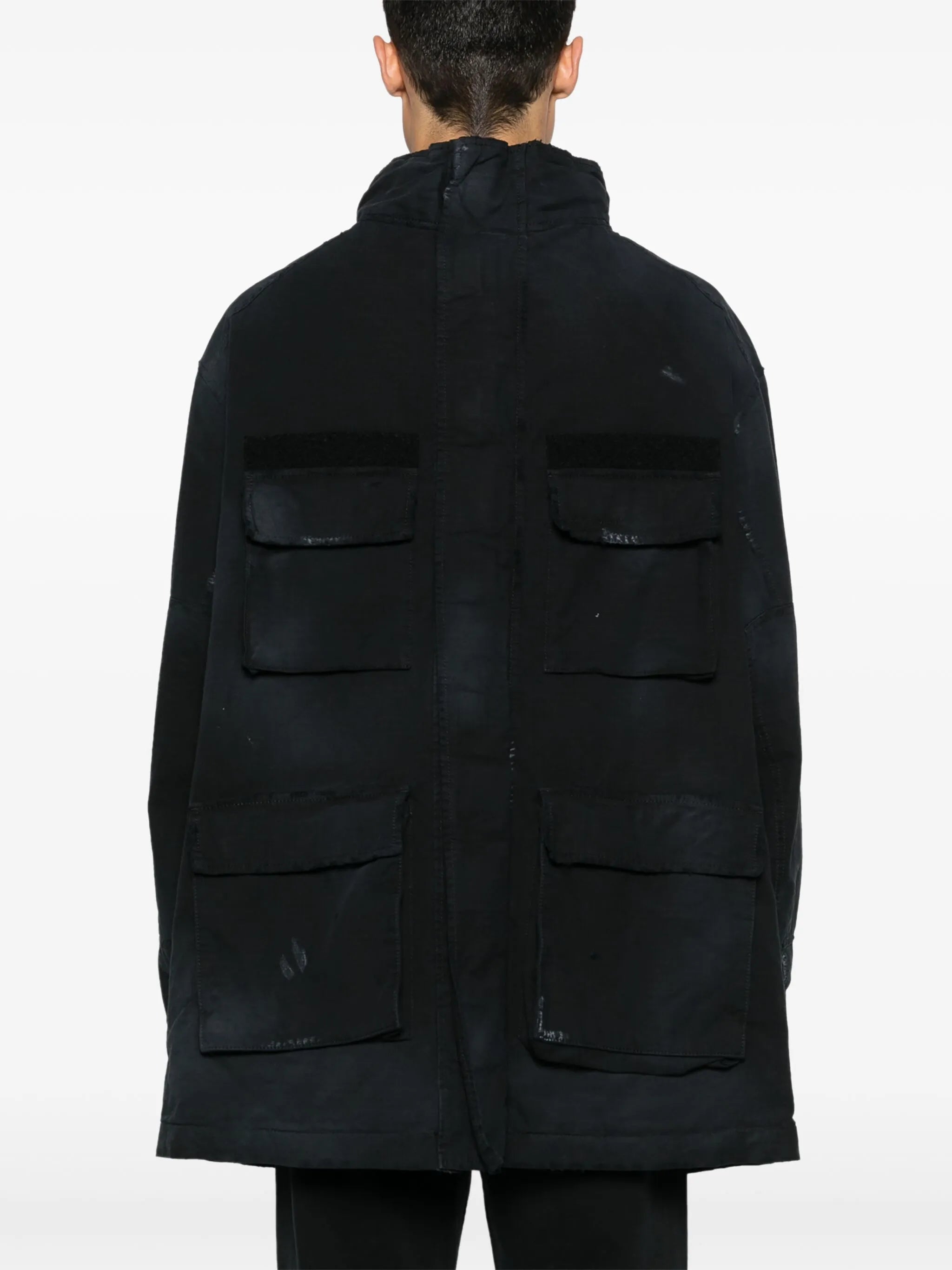 distressed parka