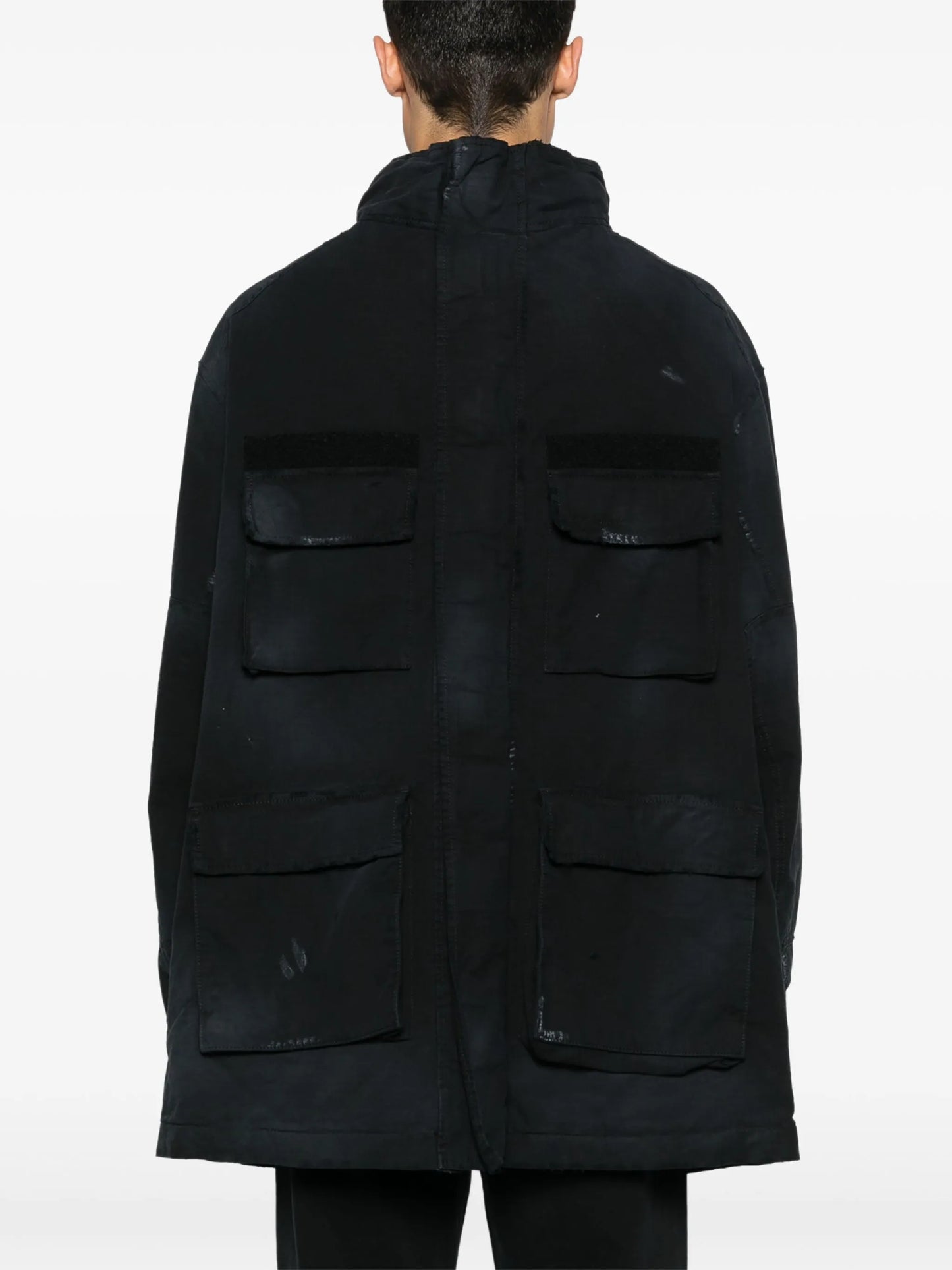 distressed parka
