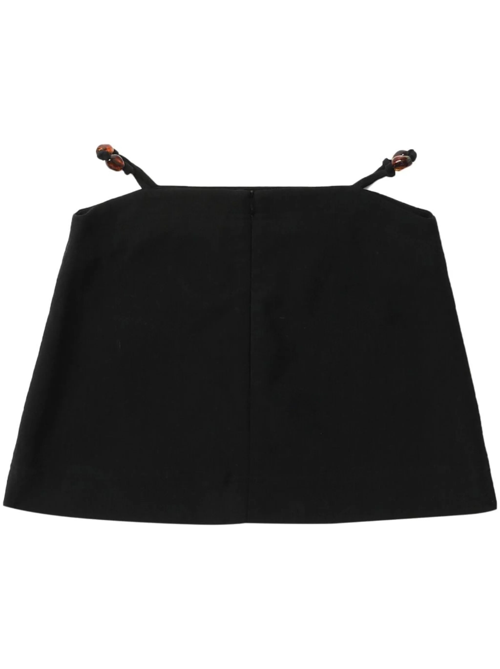 bead-embellished organic cotton miniskirt