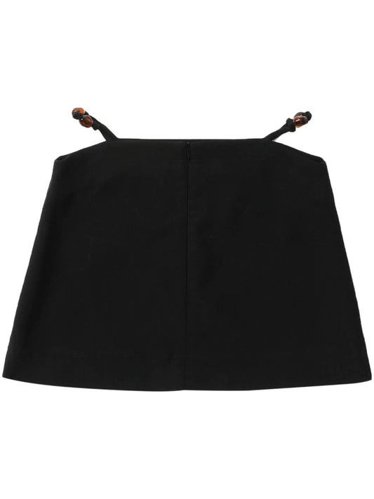 bead-embellished organic cotton miniskirt