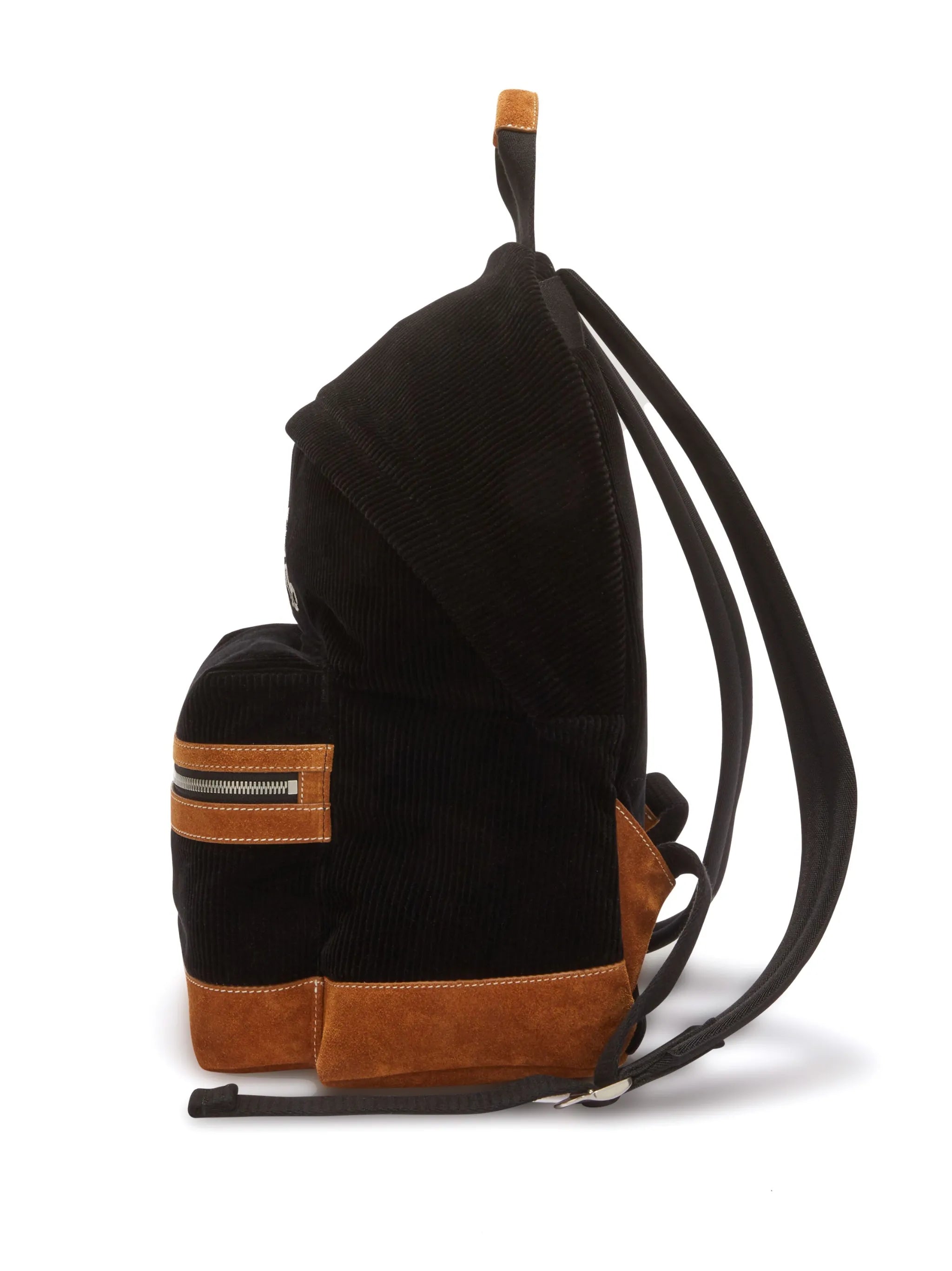 monogram-embroidered leather backpack
