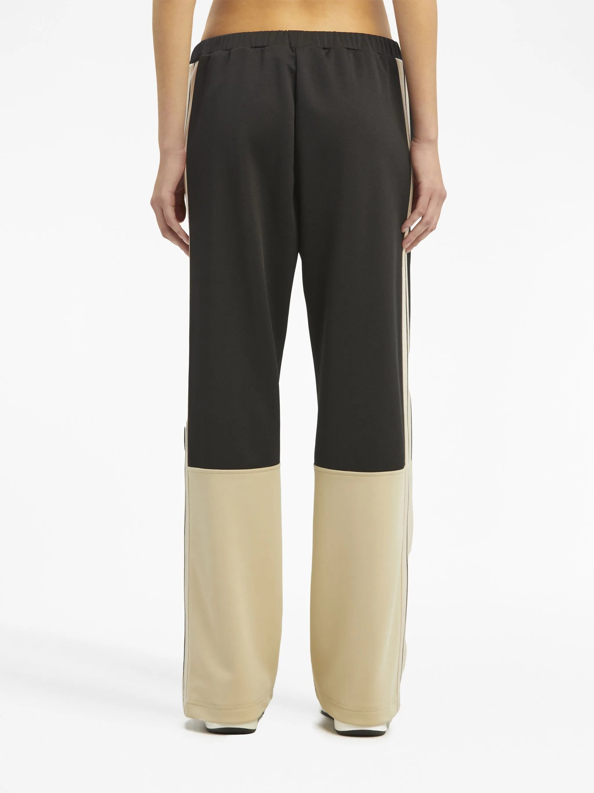 zip-detailing striped trousers