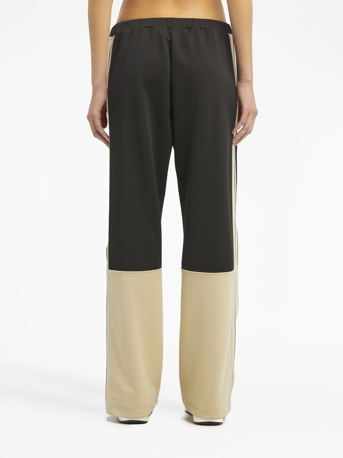 zip-detailing striped trousers