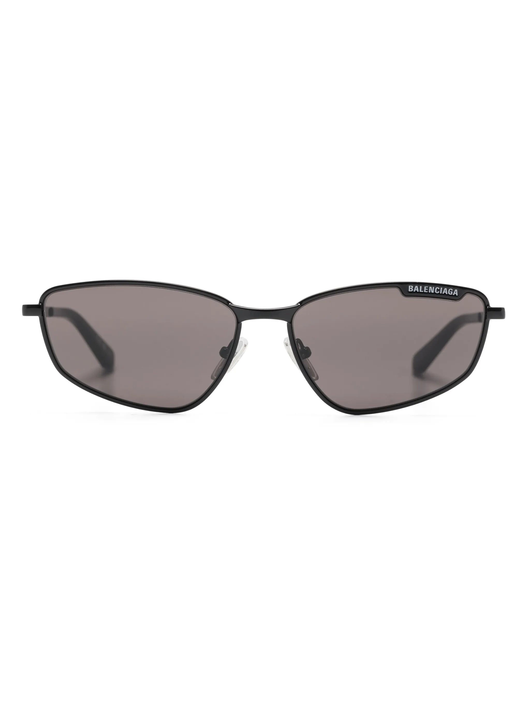 logo-embossed geometric-frame sunglasses