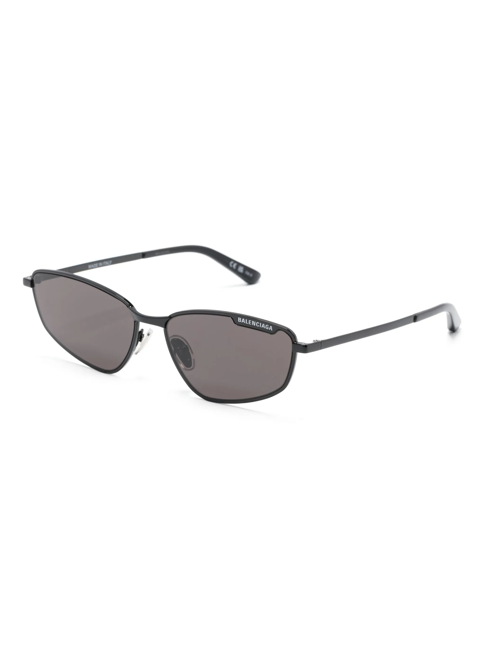 logo-embossed geometric-frame sunglasses
