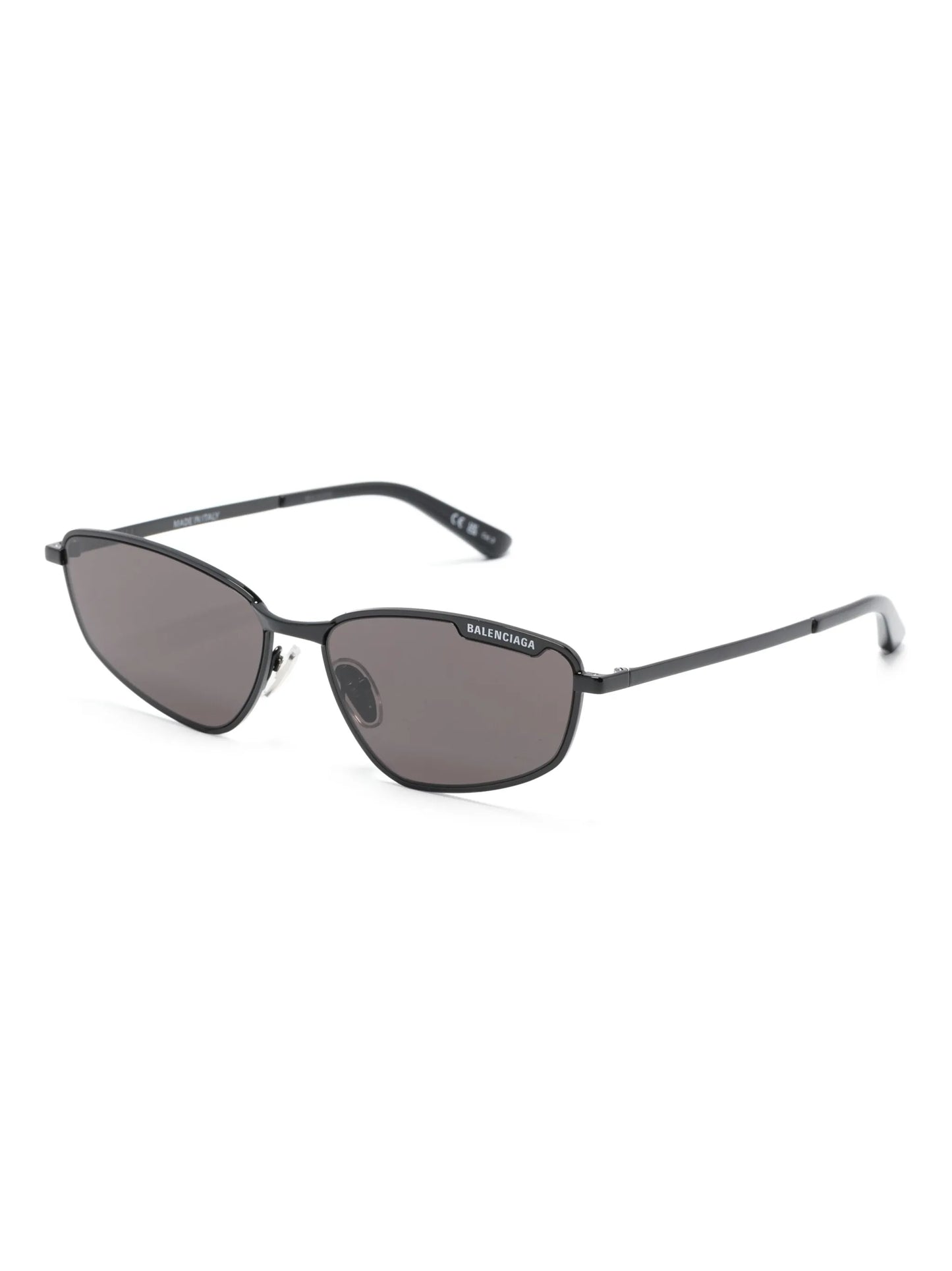 logo-embossed geometric-frame sunglasses