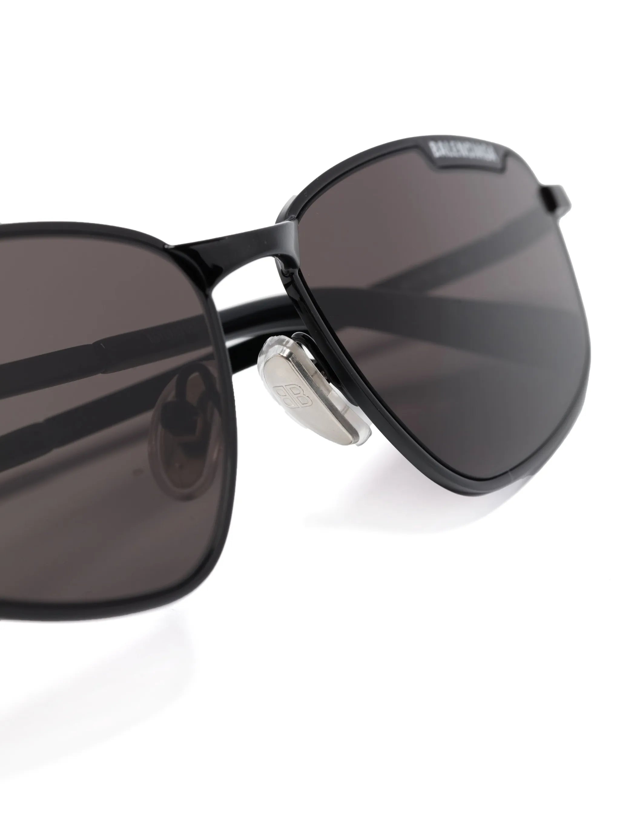 logo-embossed geometric-frame sunglasses