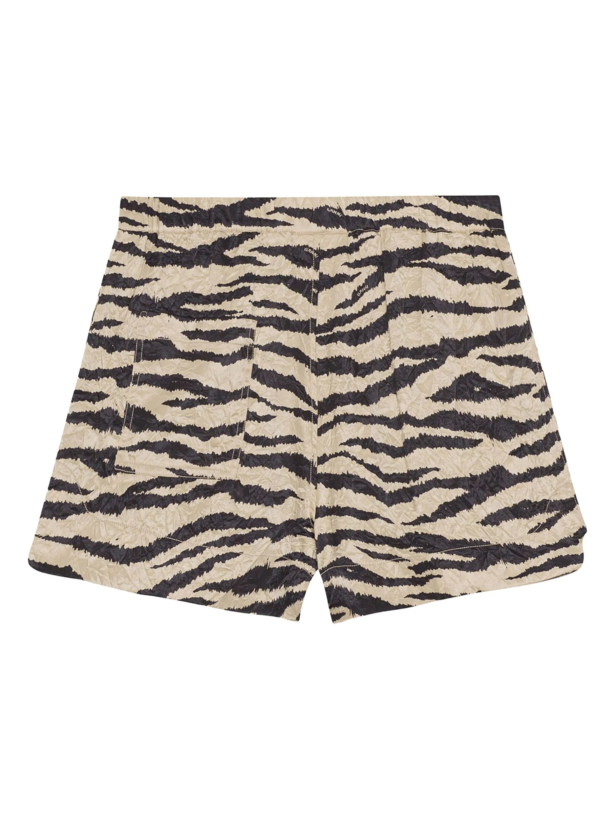 zebra-print crinked shorts